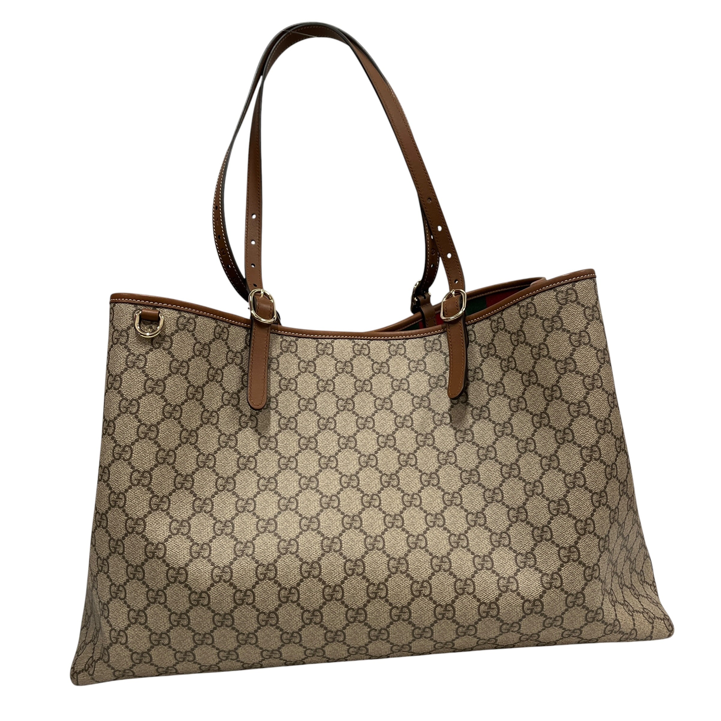 GUCCI/Tote Bag/Monogram/Cotton/BEG/GG Emblem Large Tote