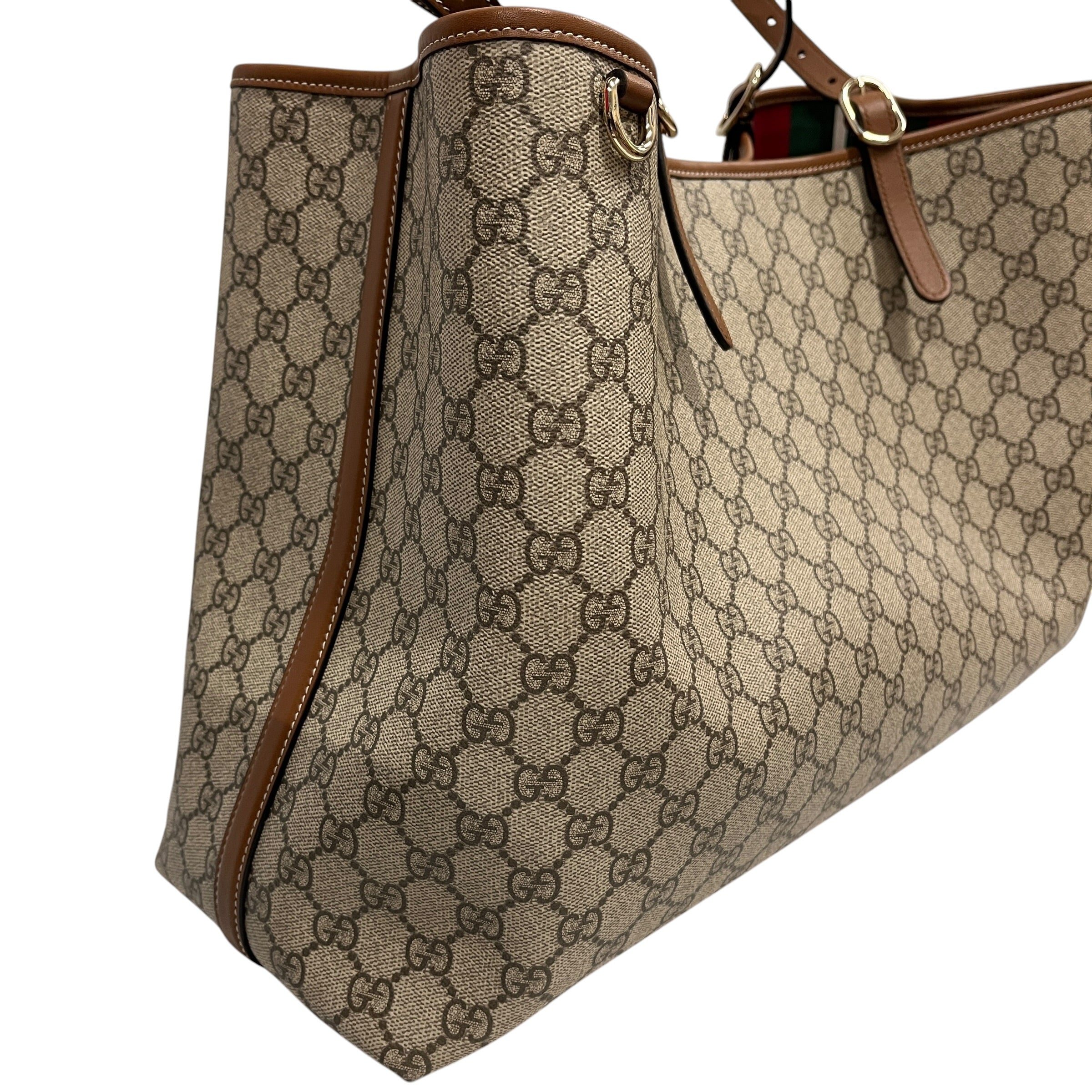 GUCCI/Tote Bag/Monogram/Cotton/BEG/GG Emblem Large Tote