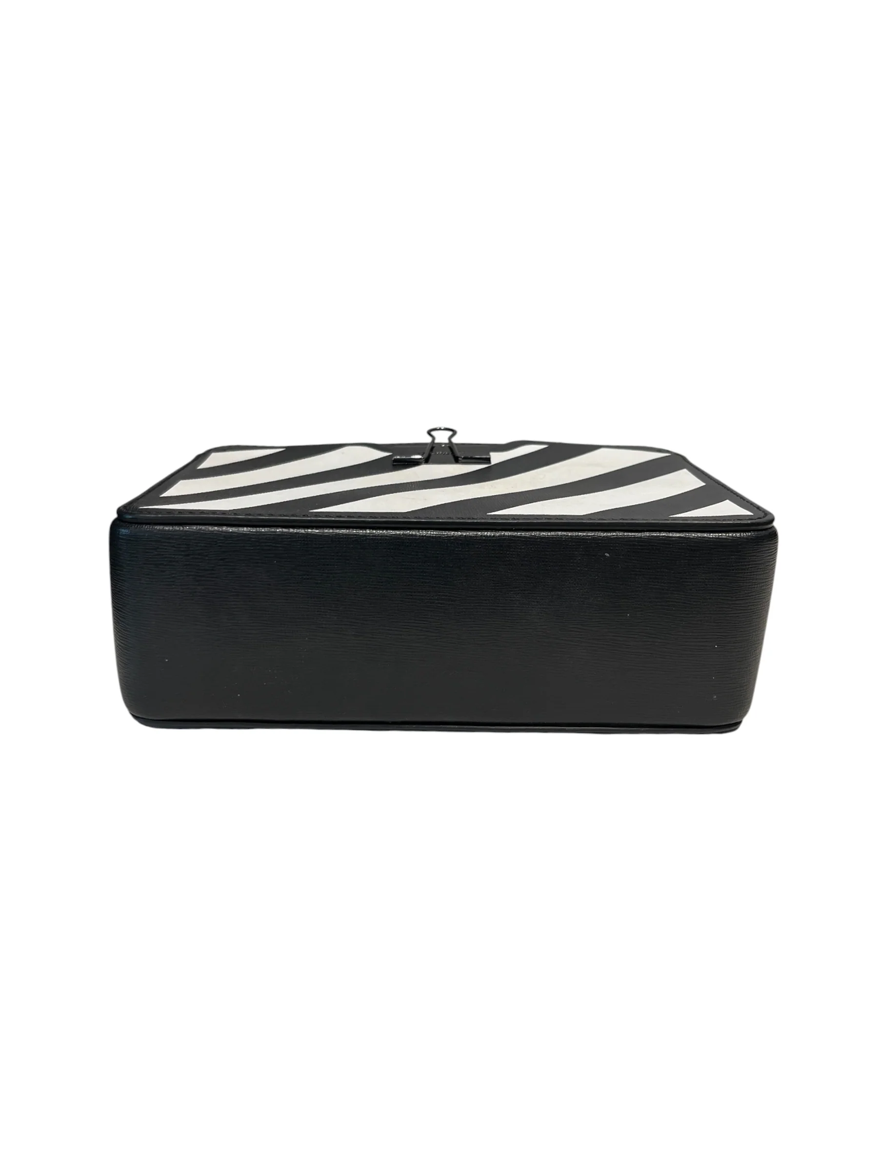 OFF-WHITE/Cross Body Bag/Stripe/Leather/BLK/DIAG CAMERA BAG