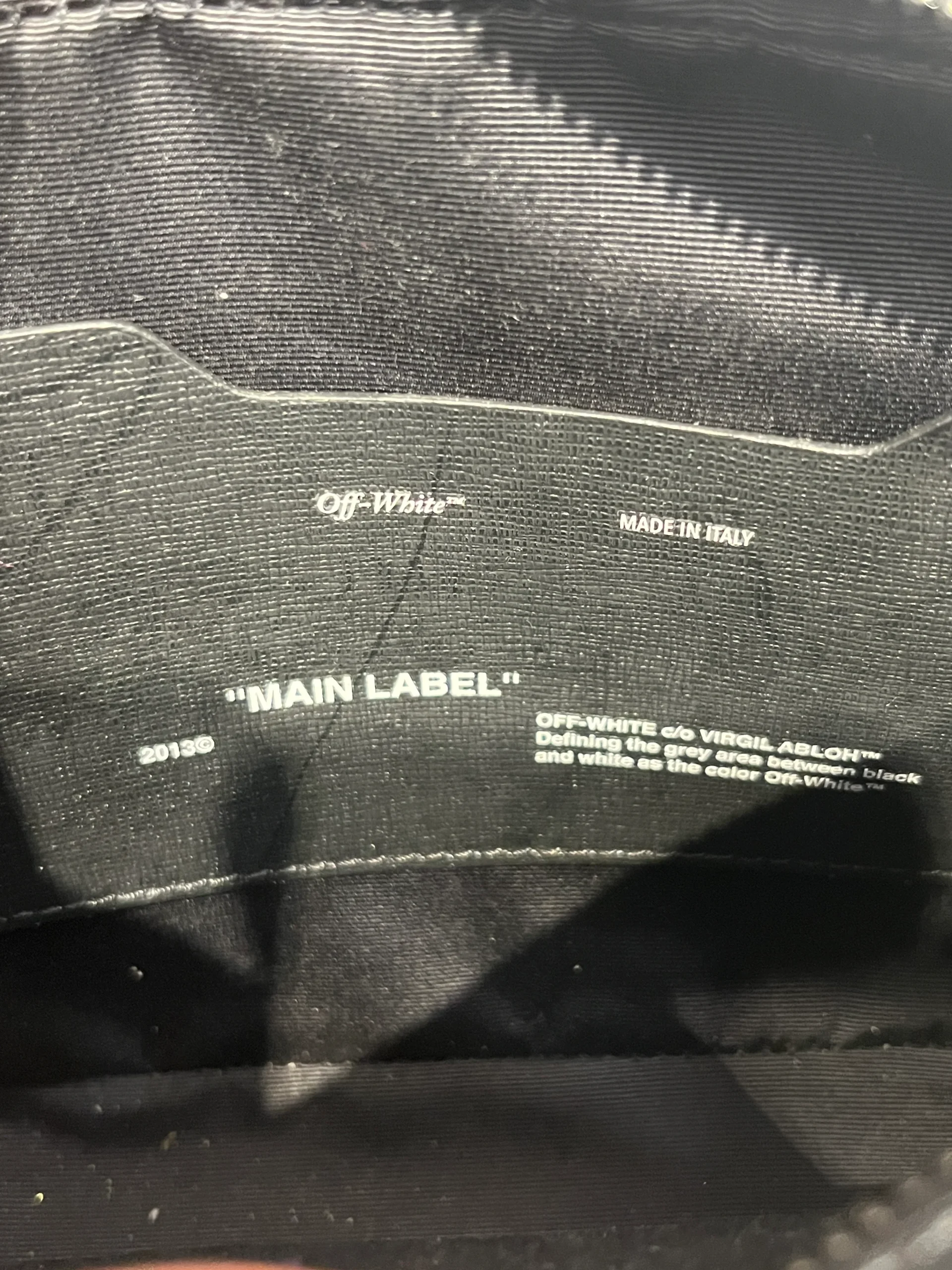 OFF-WHITE/Cross Body Bag/Stripe/Leather/BLK/DIAG CAMERA BAG