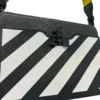 OFF-WHITE/Cross Body Bag/Stripe/Leather/BLK/DIAG CAMERA BAG