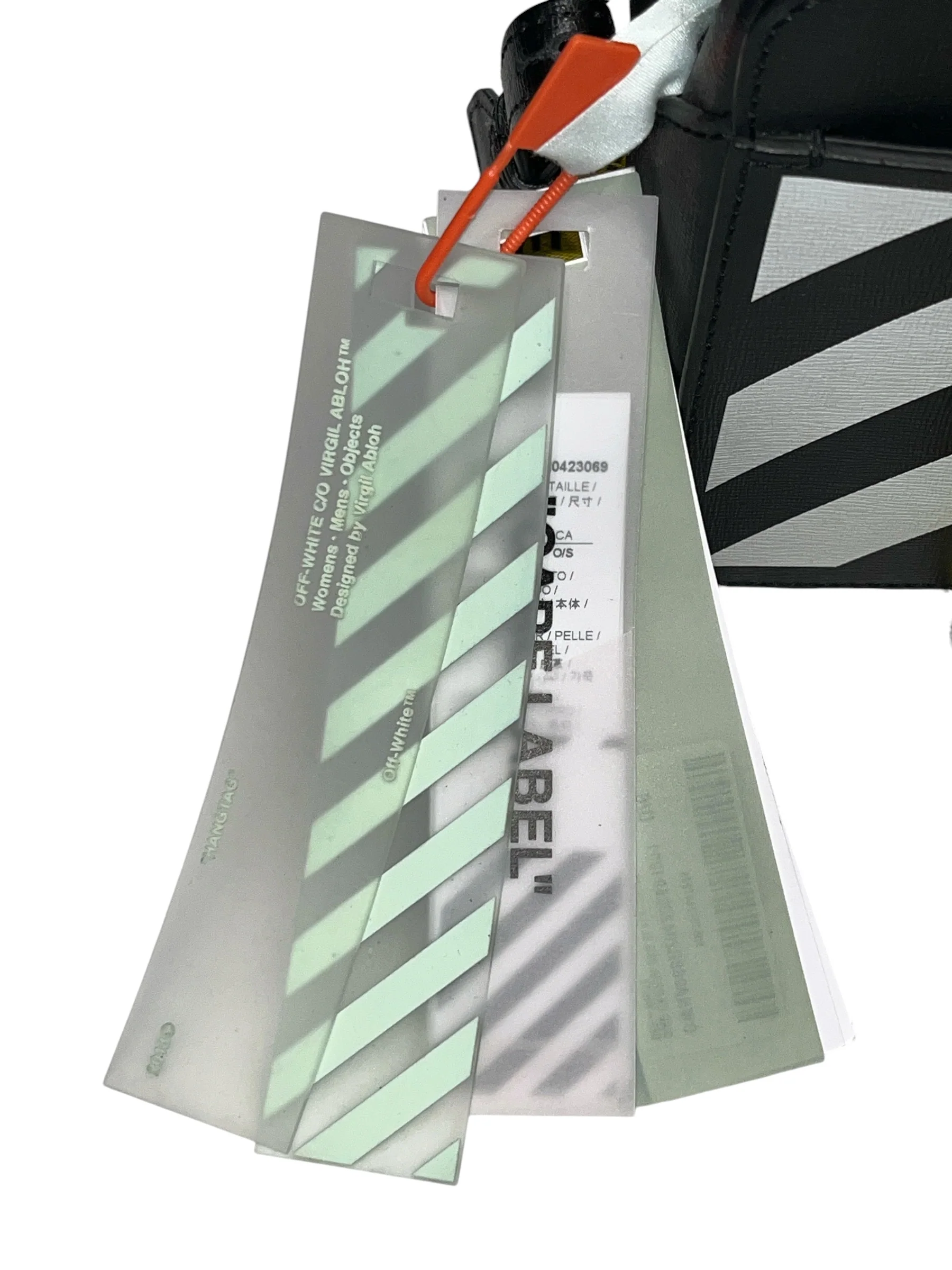 OFF-WHITE/Cross Body Bag/Stripe/Leather/BLK/DIAG CAMERA BAG