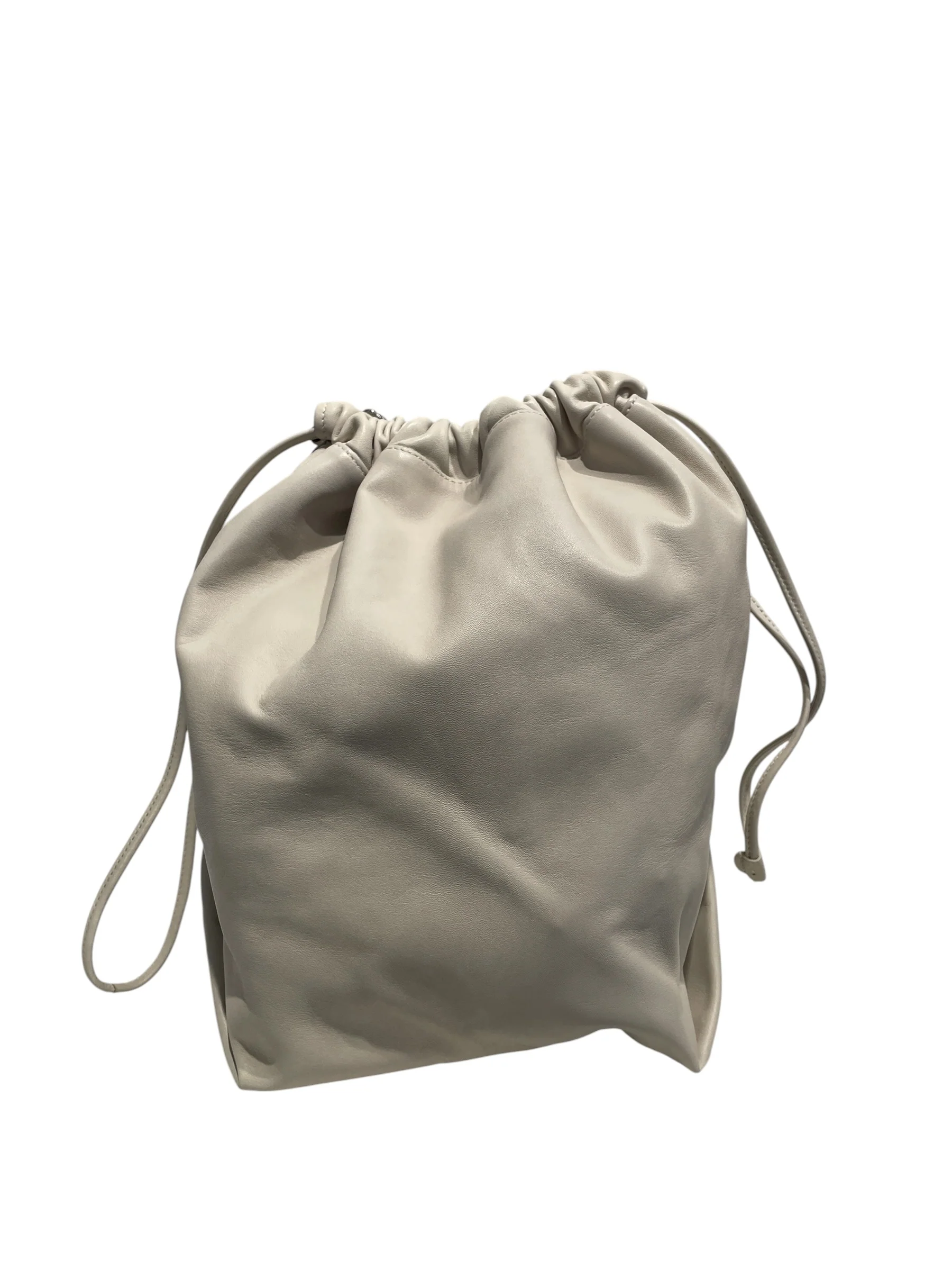 YVES SAINT LAURENT/Pouch/Leather/CRM/TEDDY DRAWSTRING