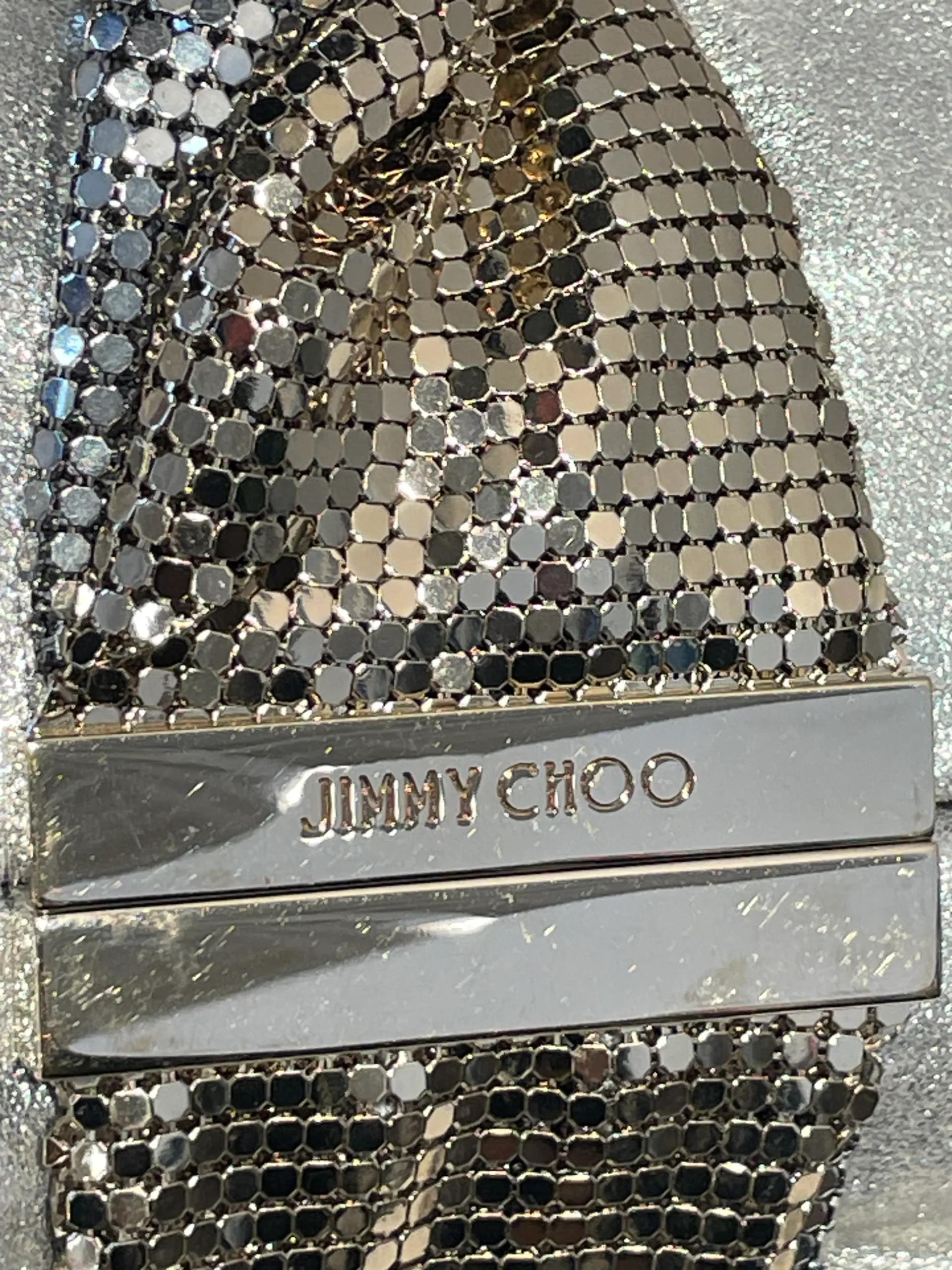 JIMMY CHOO/Hand Bag/Leather/SLV/Chandra Fold Over