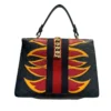 GUCCI/Tote Bag/Leather/BLK/FLAMES