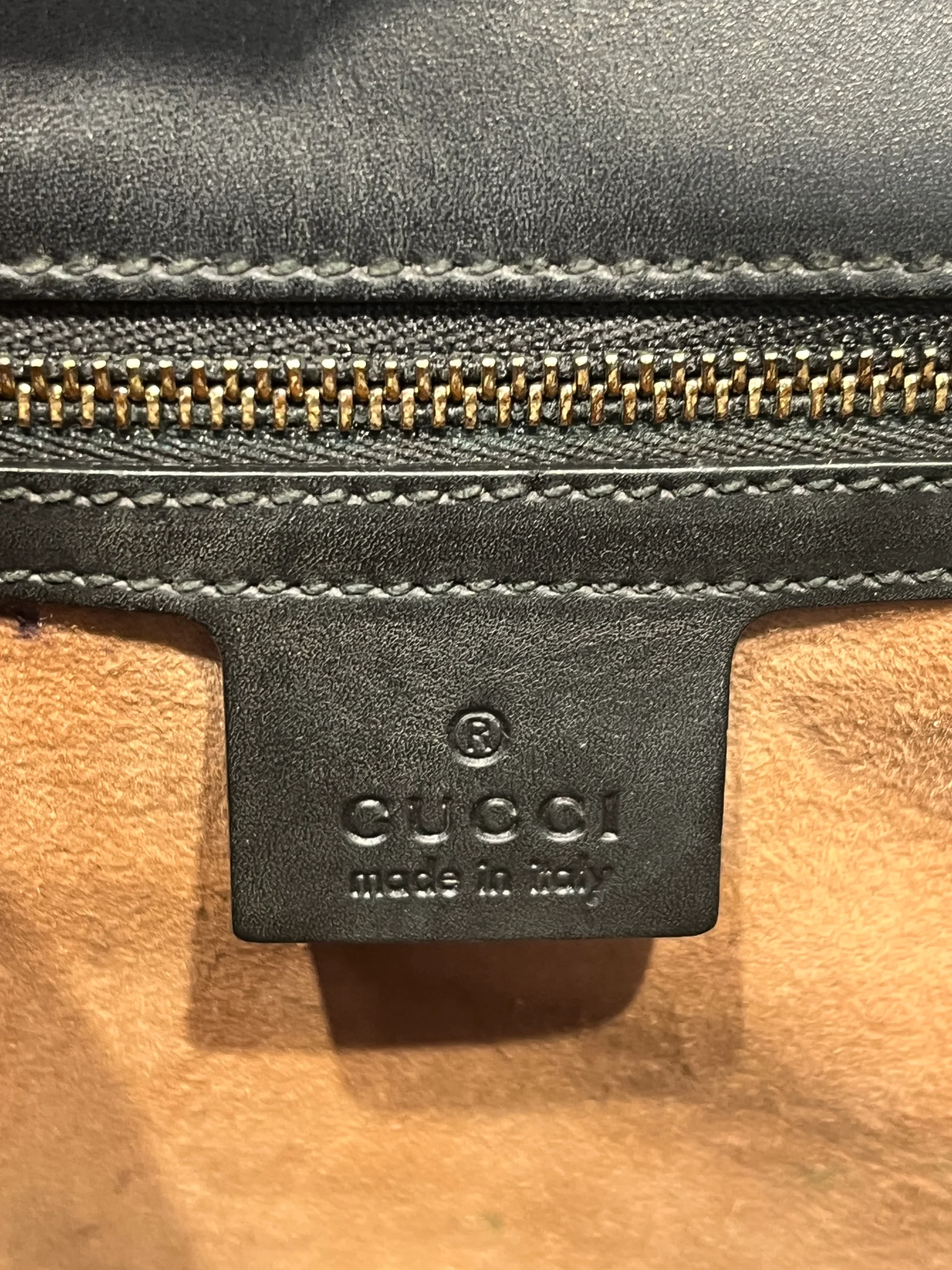 GUCCI/Tote Bag/Leather/BLK/FLAMES