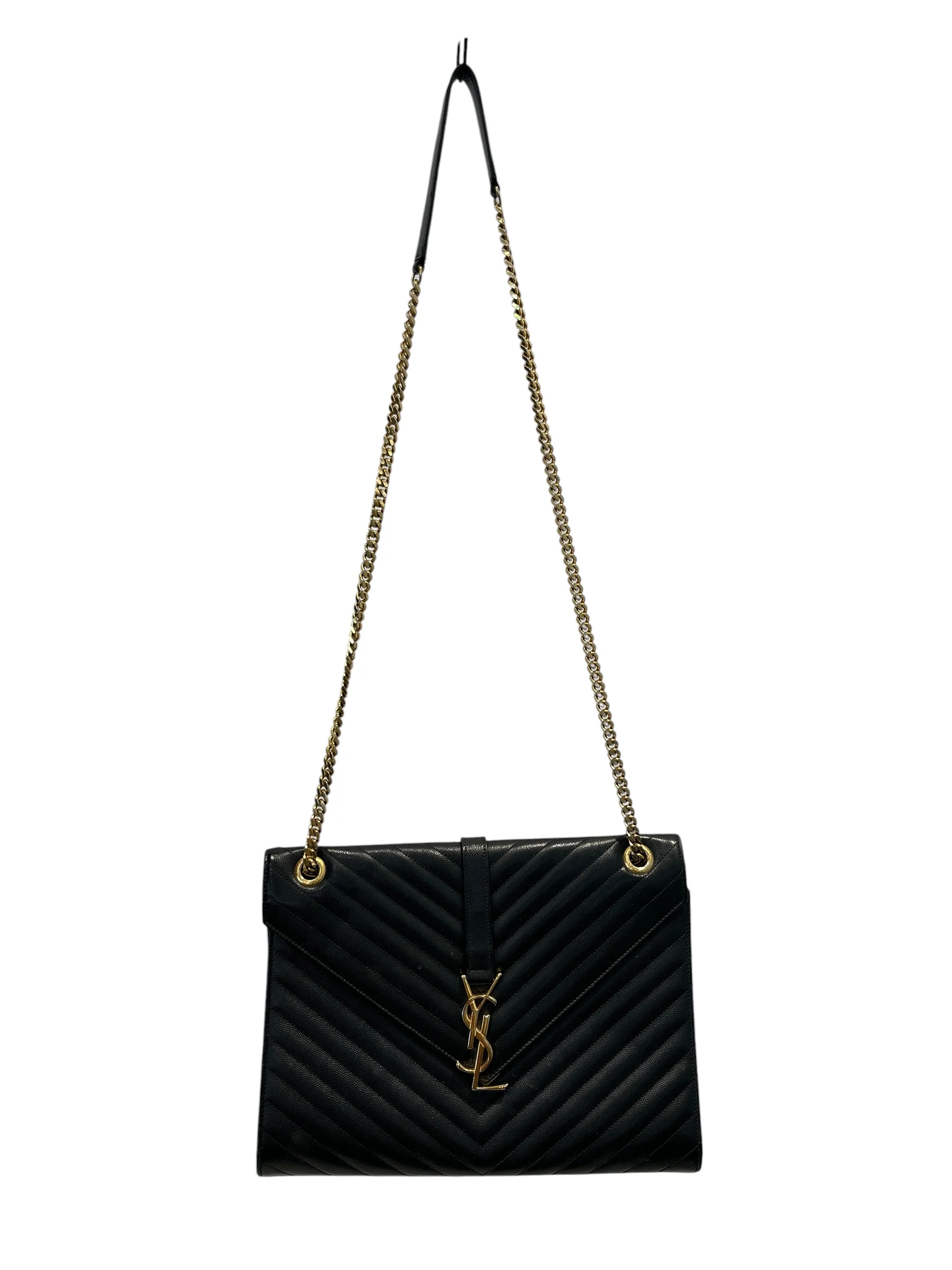 YVES SAINT LAURENT/Tote Bag/Leather/BLK/CHEVRONCAVIARLEATHERDVL354