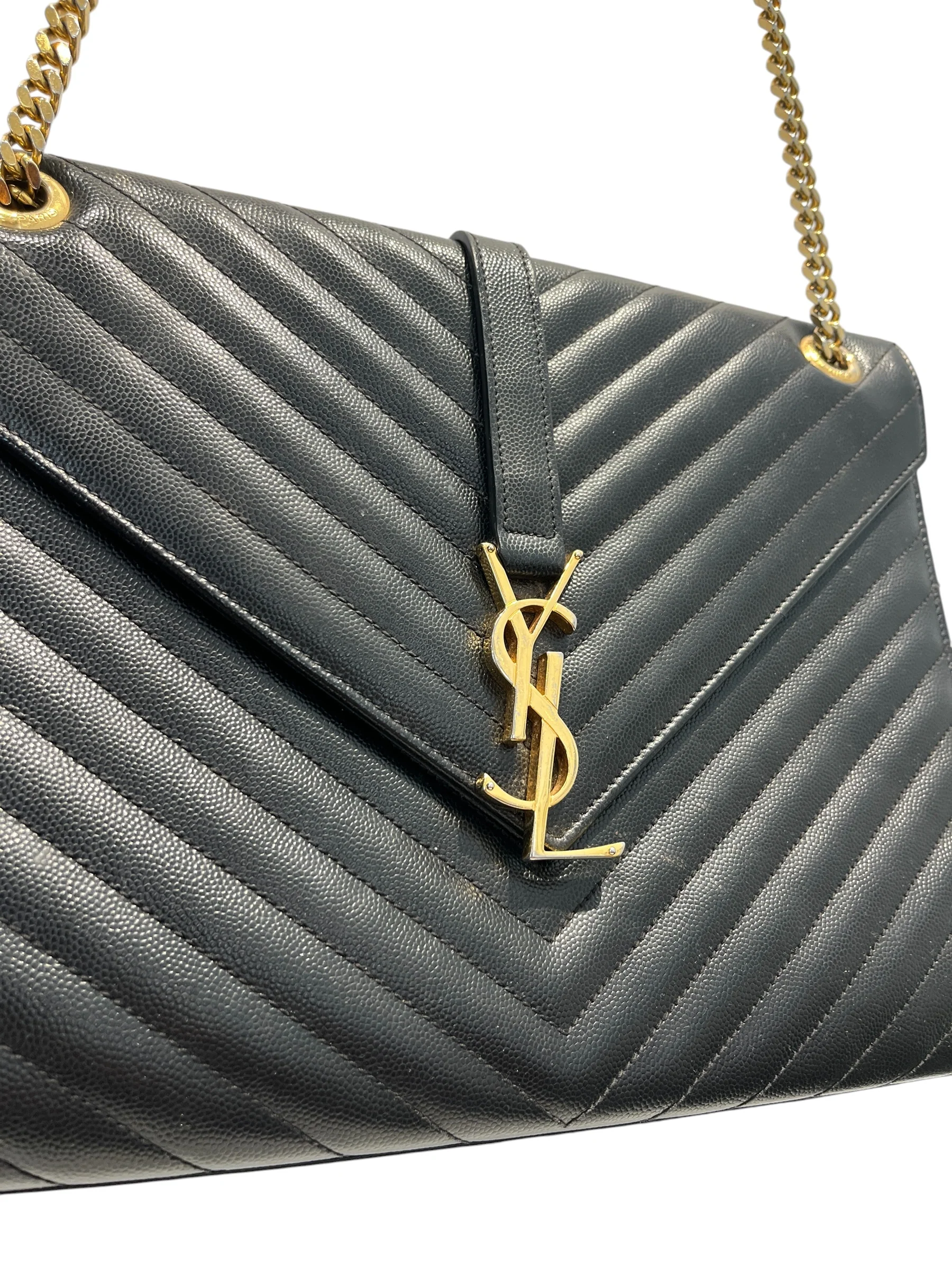 YVES SAINT LAURENT/Tote Bag/Leather/BLK/CHEVRONCAVIARLEATHERDVL354