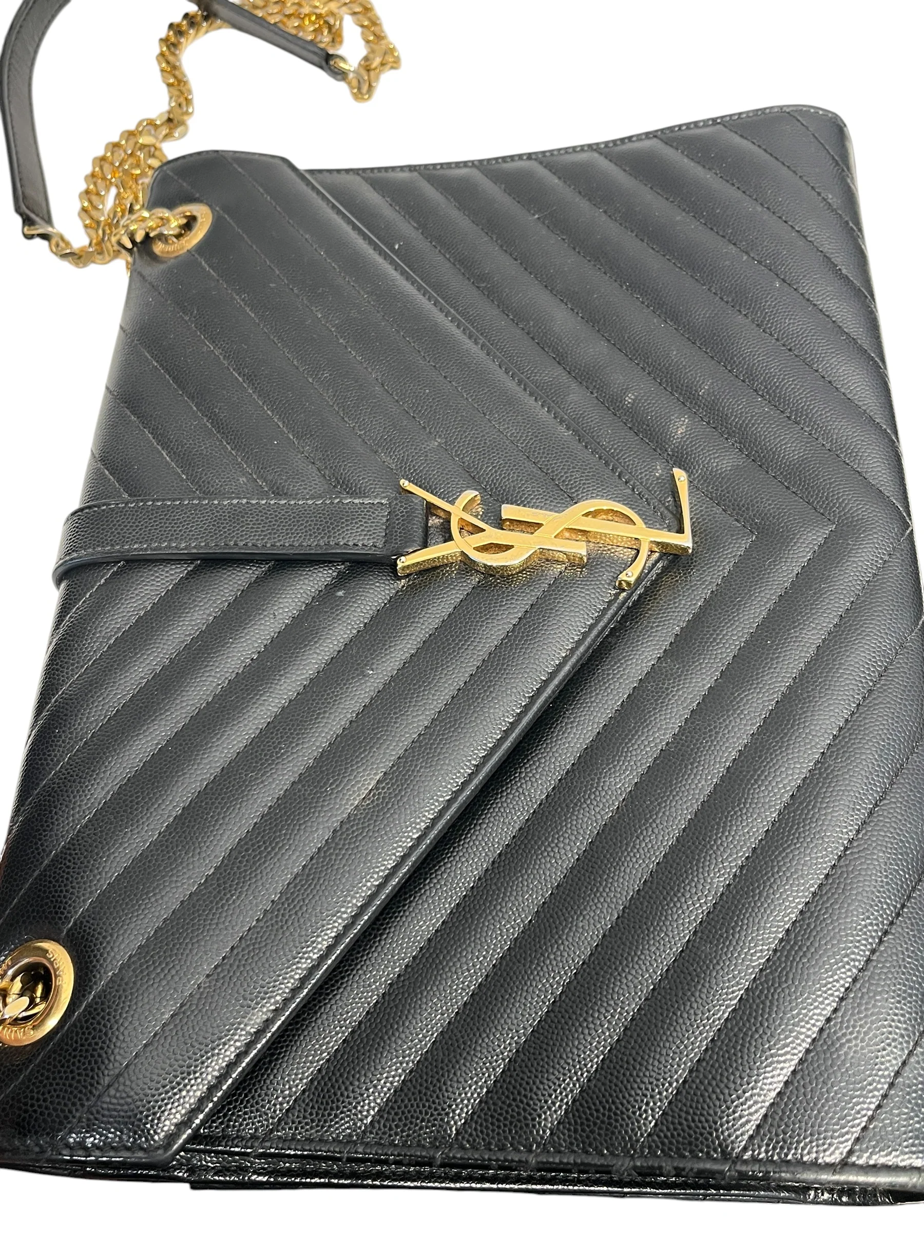 YVES SAINT LAURENT/Tote Bag/Leather/BLK/CHEVRONCAVIARLEATHERDVL354