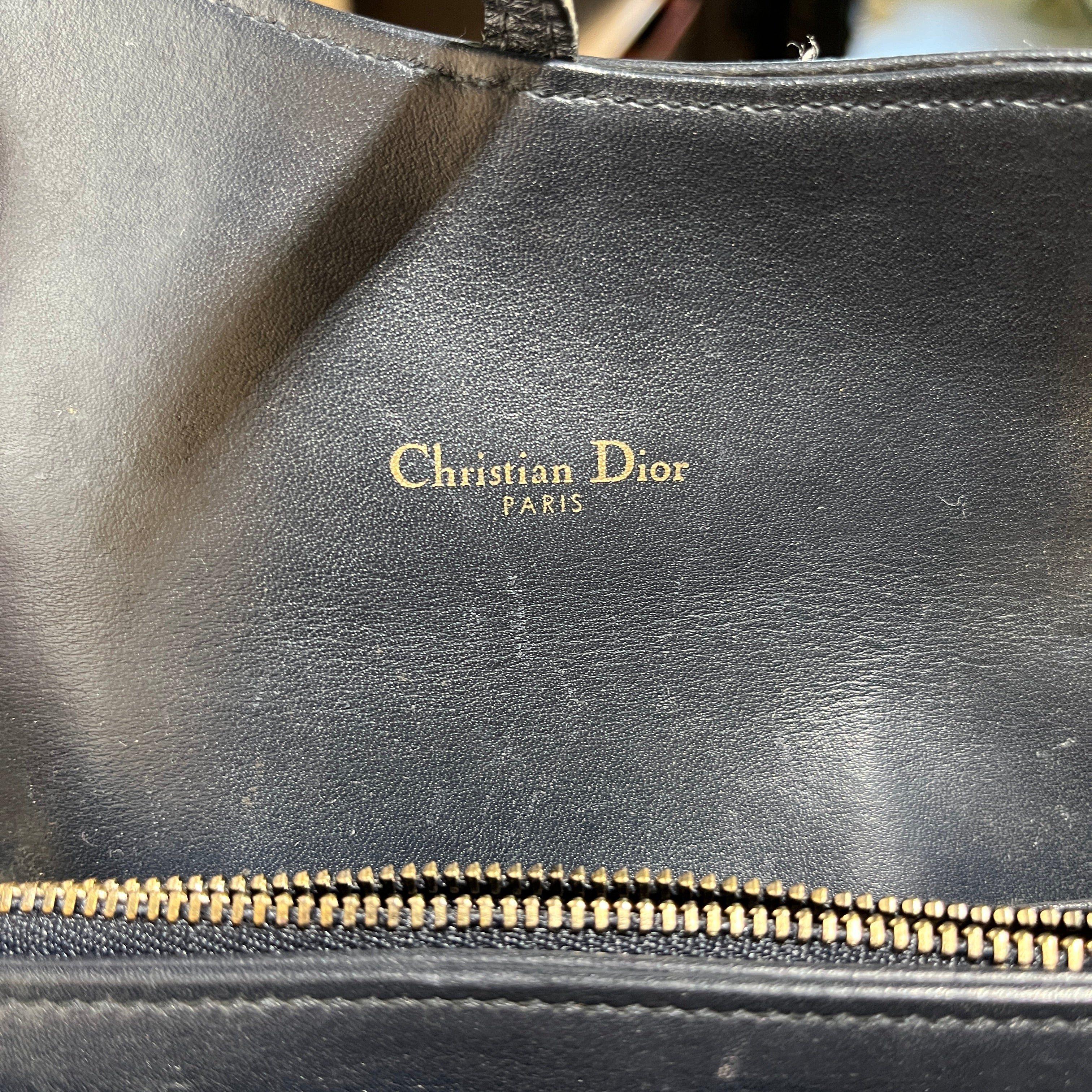 Christian Dior/Necklace/Canvas/GRY/Saddle Bag Wallet