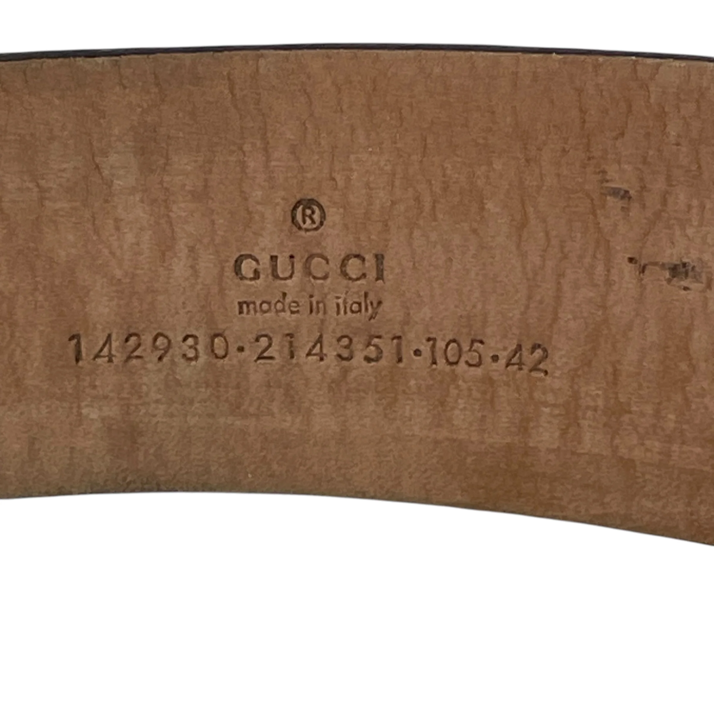 GUCCI/Belt/Border/Leather/BRW/silver GG canvas supreme