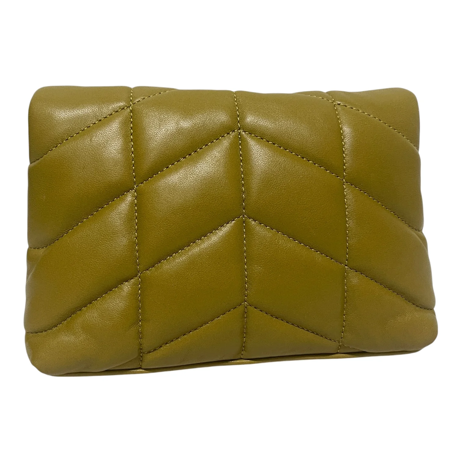 YVES SAINT LAURENT/Pouch/Leather/GRN/WITH CARDHOLDER/OLIVE POUCH