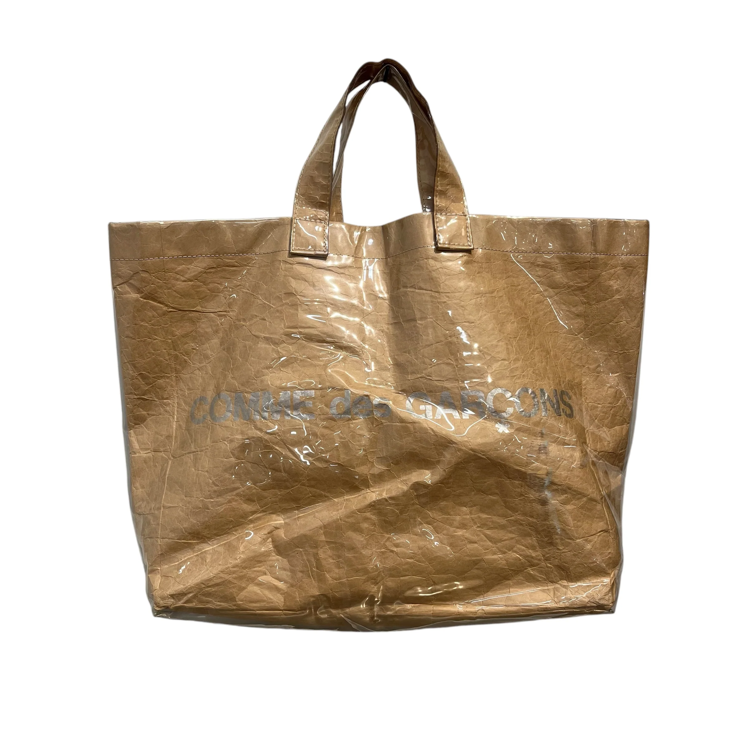 COMME des GARCONS/Tote Bag/BEG/pvc silver logo