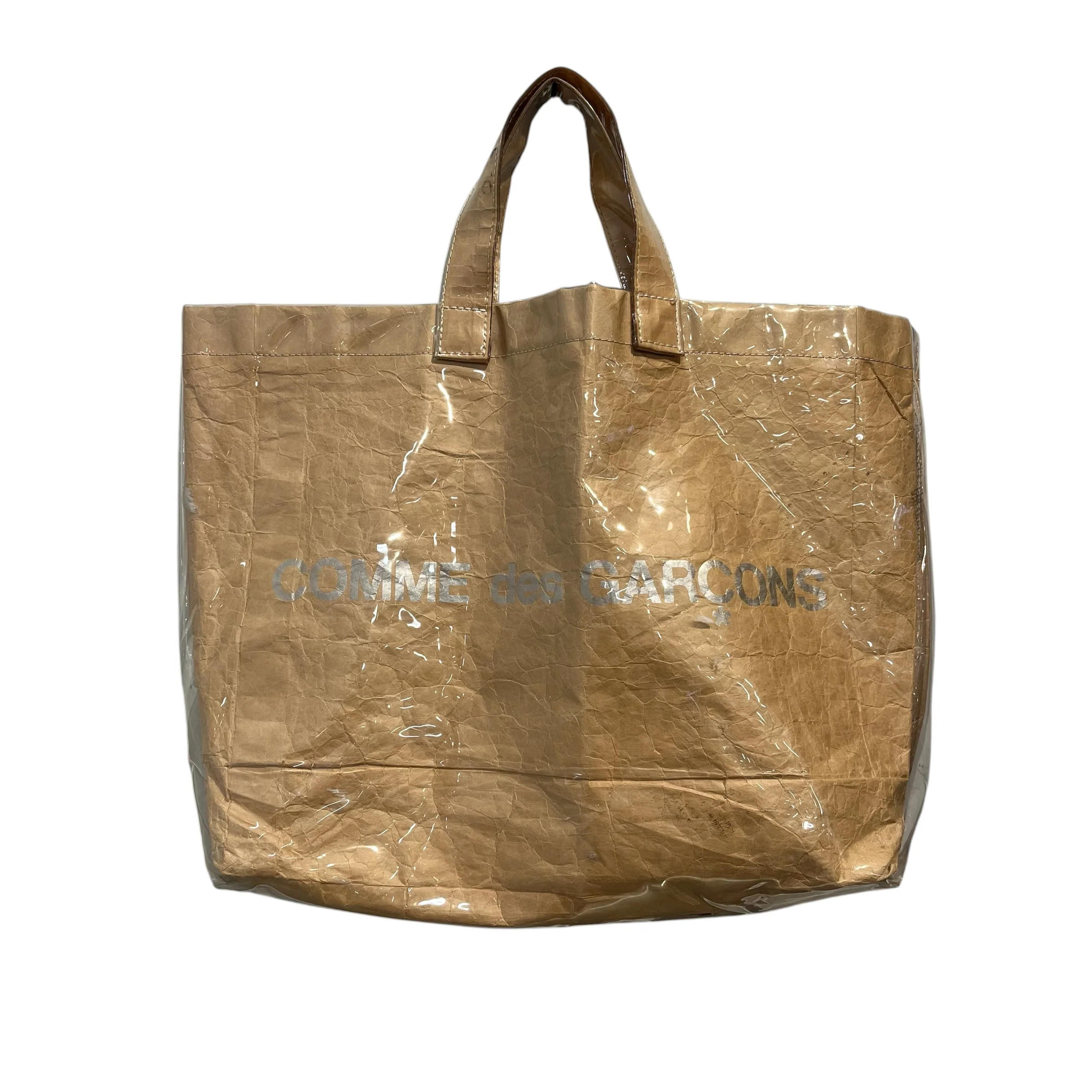 COMME des GARCONS/Tote Bag/BEG/pvc silver logo