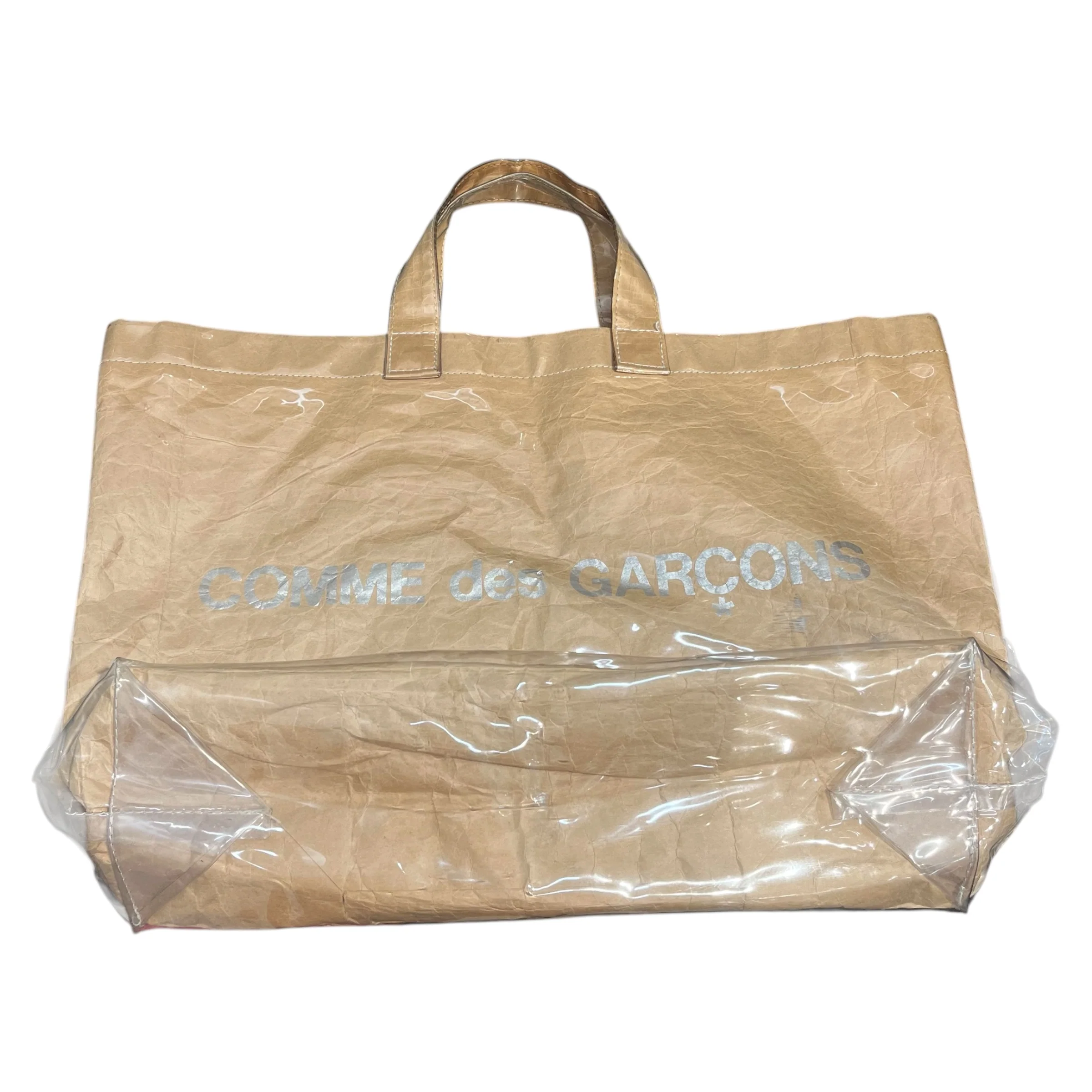 COMME des GARCONS/Tote Bag/BEG/pvc silver logo