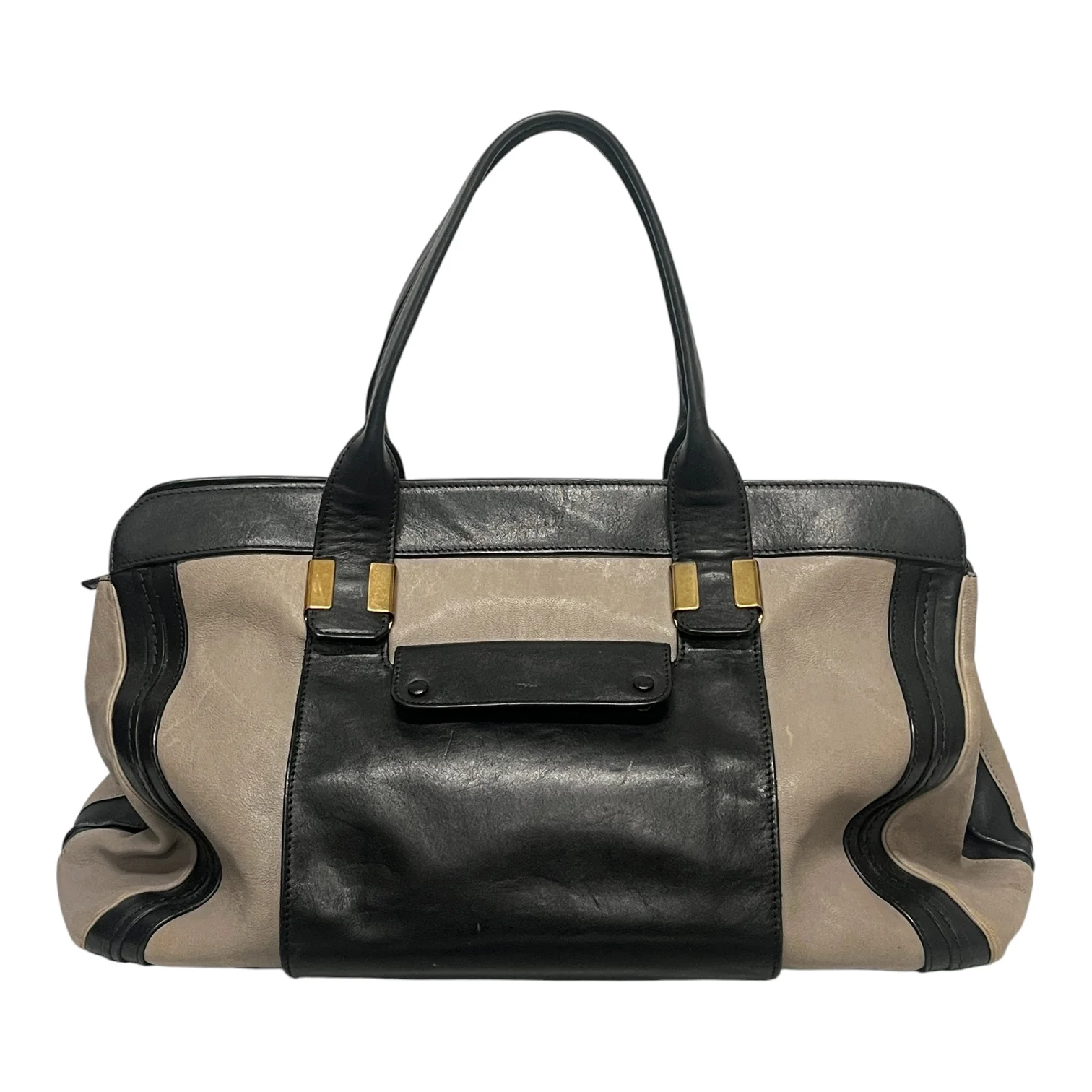 Chloe/Bag/Leather/BLK/GRY/BLK LARGE HAND BAG