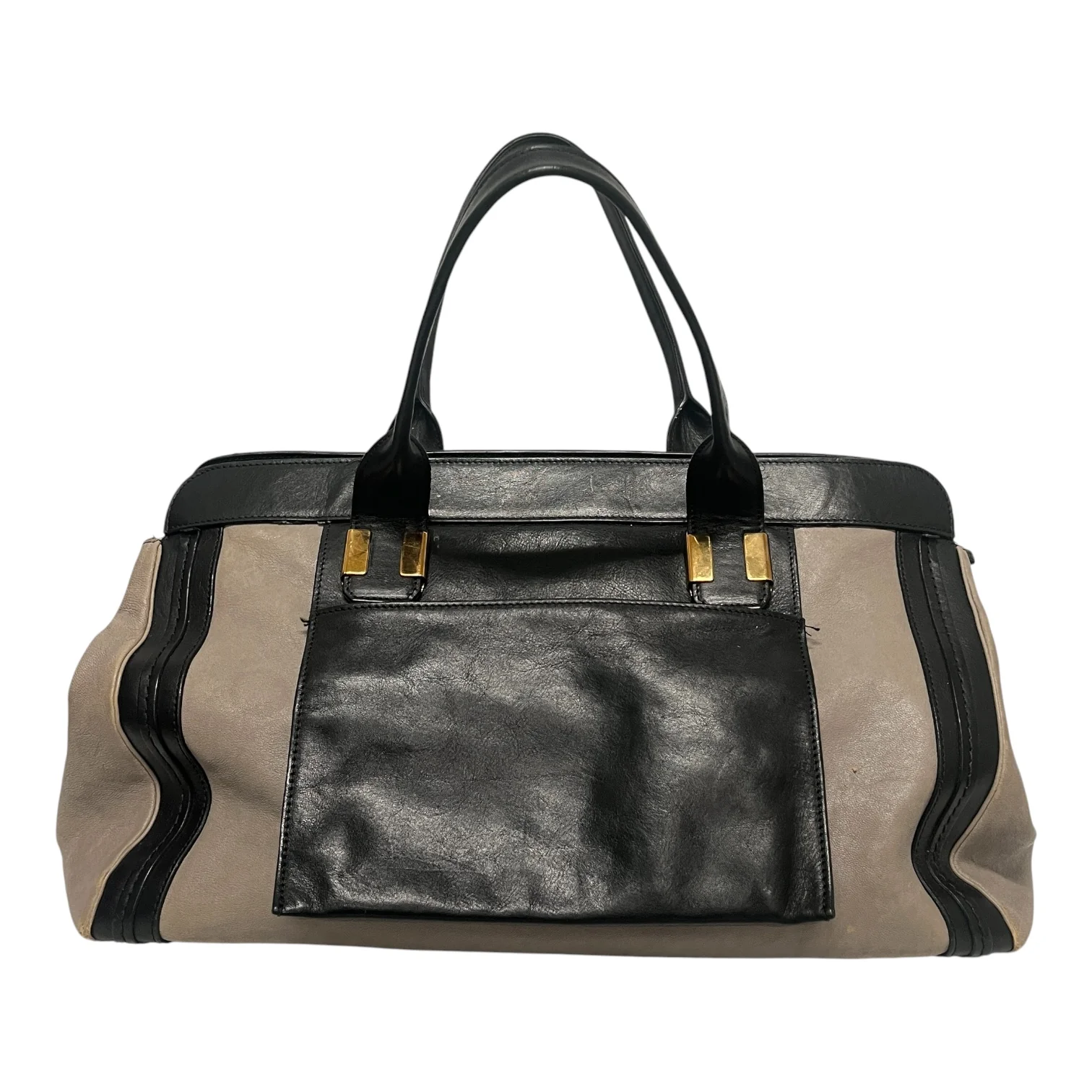 Chloe/Bag/Leather/BLK/GRY/BLK LARGE HAND BAG