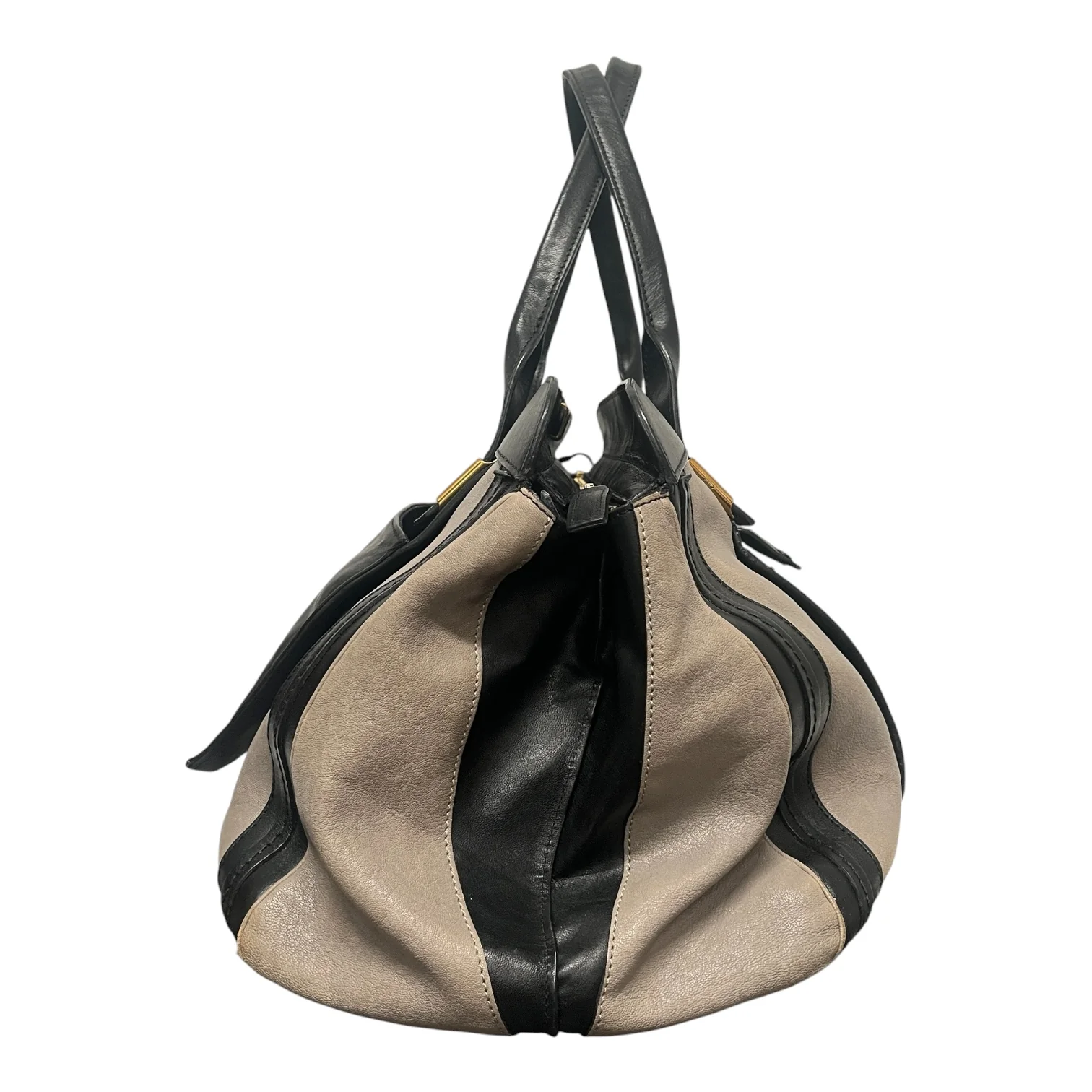 Chloe/Bag/Leather/BLK/GRY/BLK LARGE HAND BAG