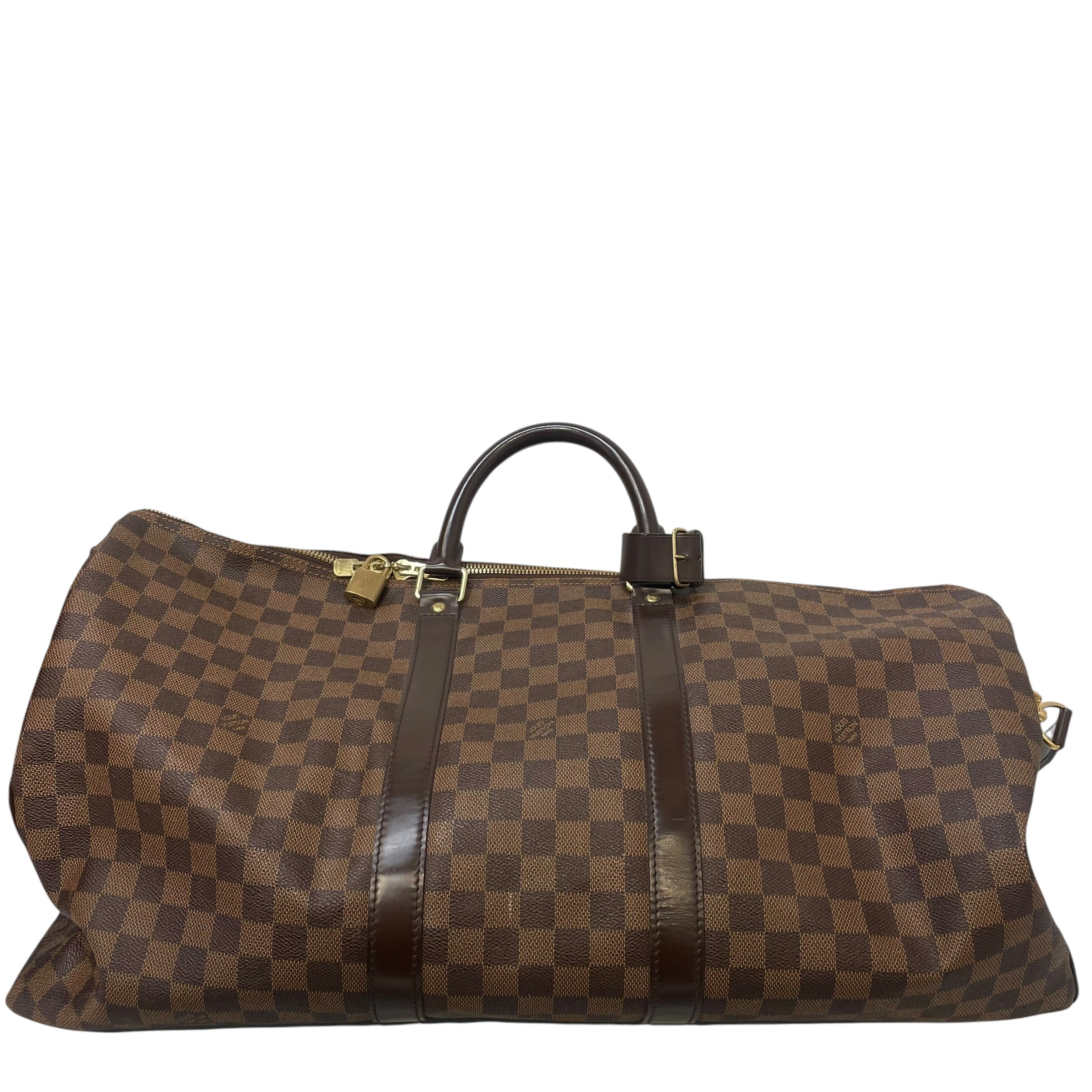 LOUIS VUITTON/Luggage/Border/Leather/BRW/Keepall 55 Bandouliere