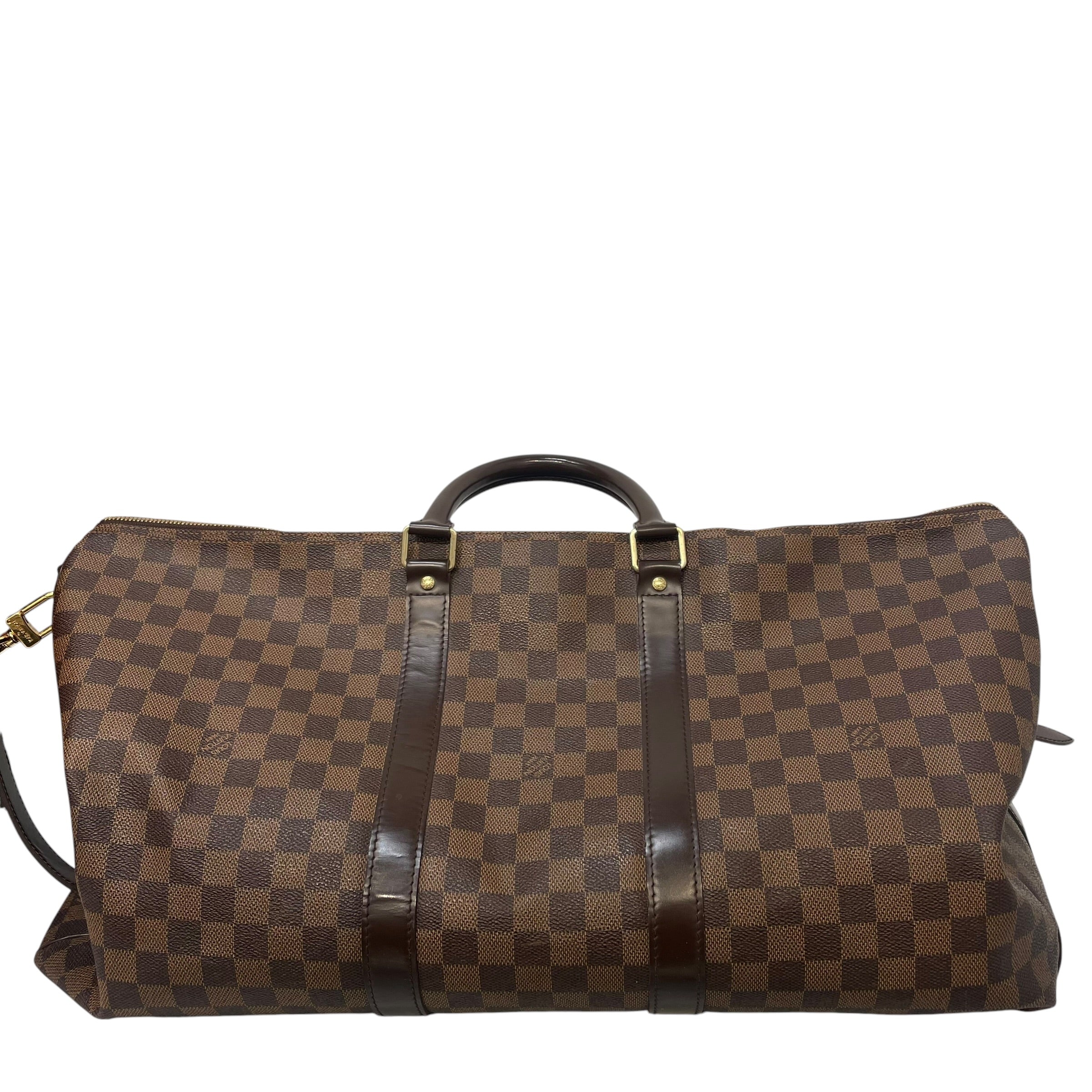 LOUIS VUITTON/Luggage/Border/Leather/BRW/Keepall 55 Bandouliere
