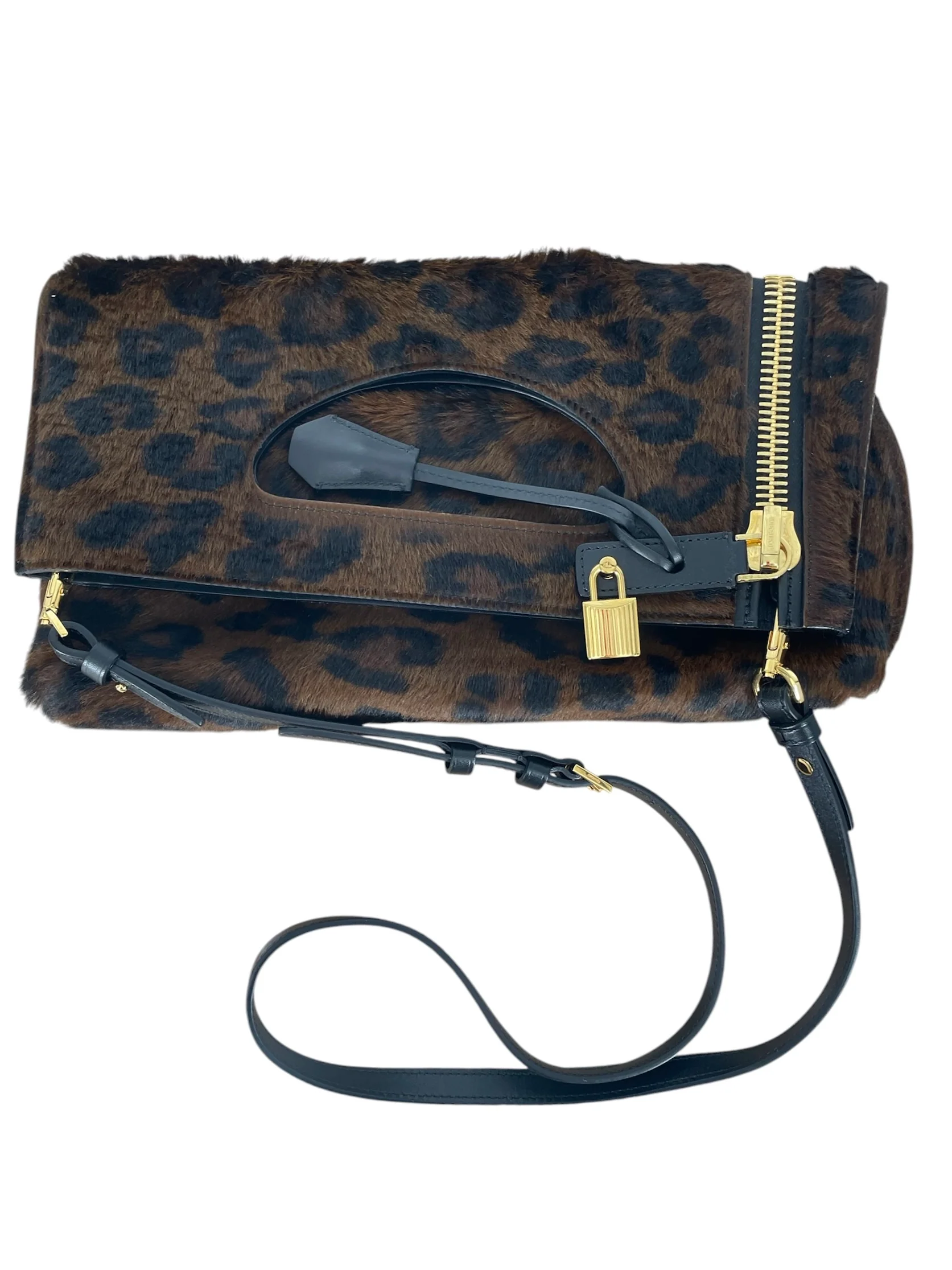 TOM FORD/Clutch Bag/Animal Pattern/Fur/BRW/ALIX MODEL CHEETAH CALF HAIR