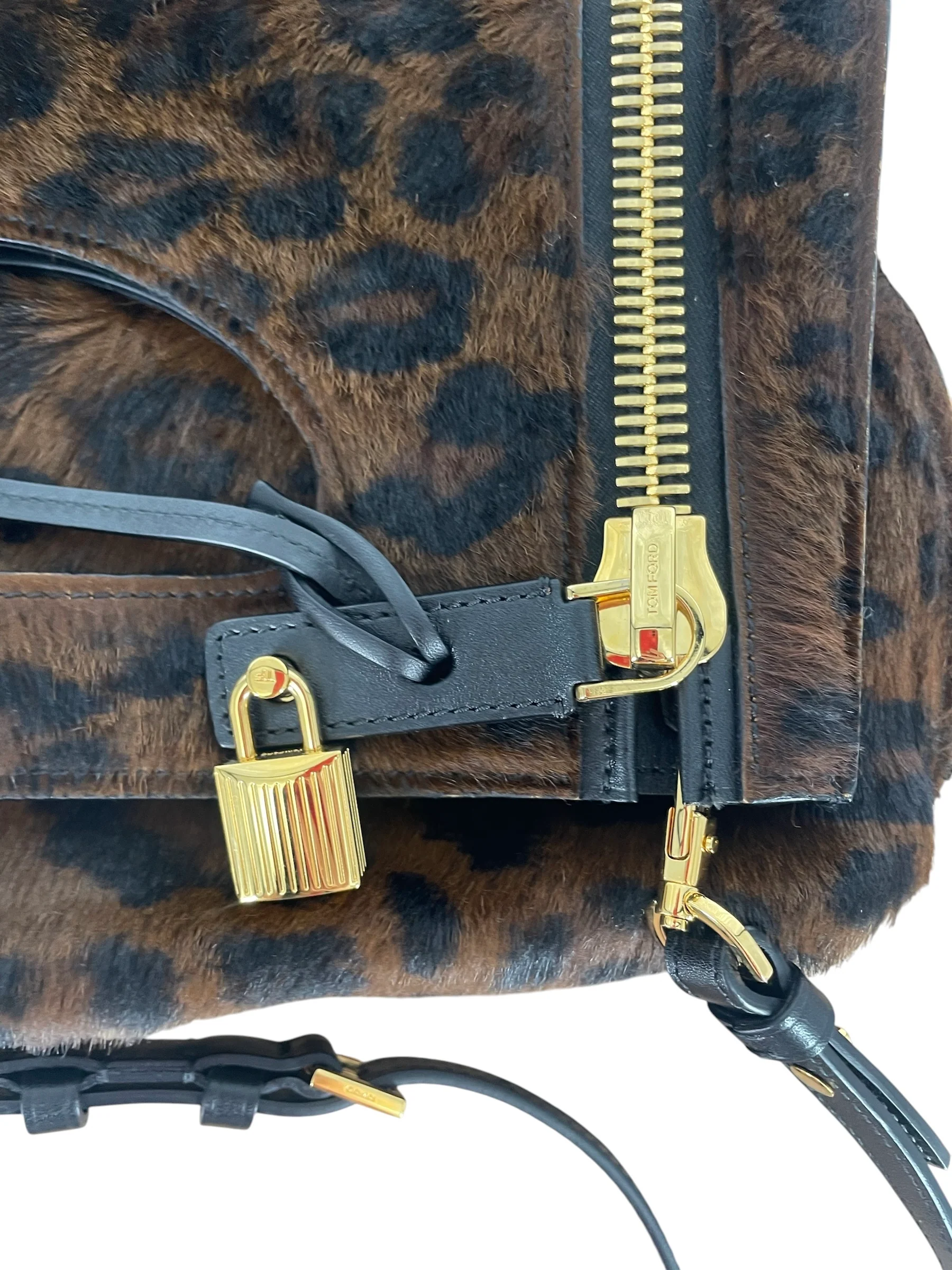TOM FORD/Clutch Bag/Animal Pattern/Fur/BRW/ALIX MODEL CHEETAH CALF HAIR