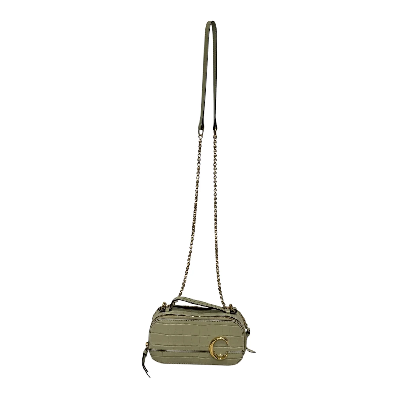 Chloe/Cross Body Bag/Leather/GRN/EMBOSSED C BAG