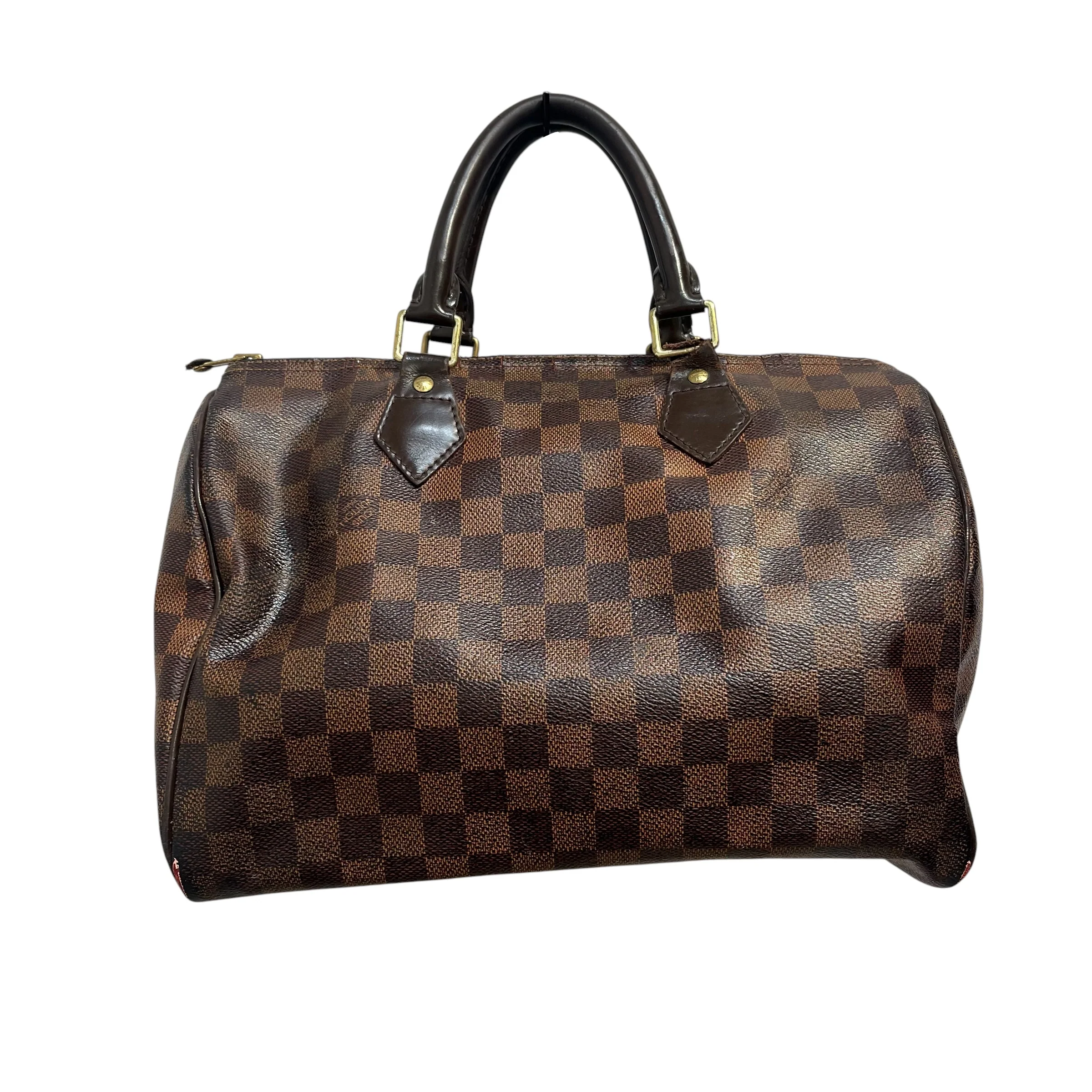LOUIS VUITTON/Hand Bag/Monogram/Leather/BRW/SPEEDY DAMIER
