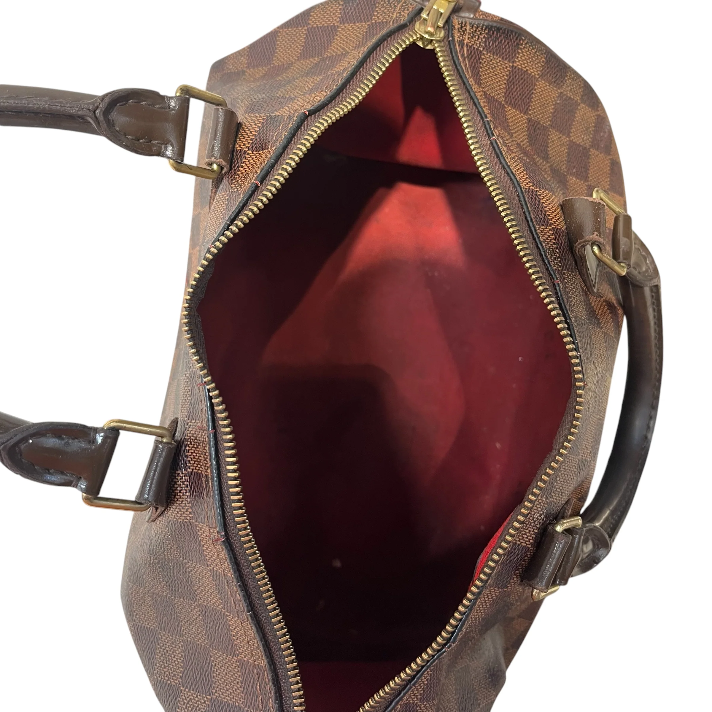 LOUIS VUITTON/Hand Bag/Monogram/Leather/BRW/SPEEDY DAMIER