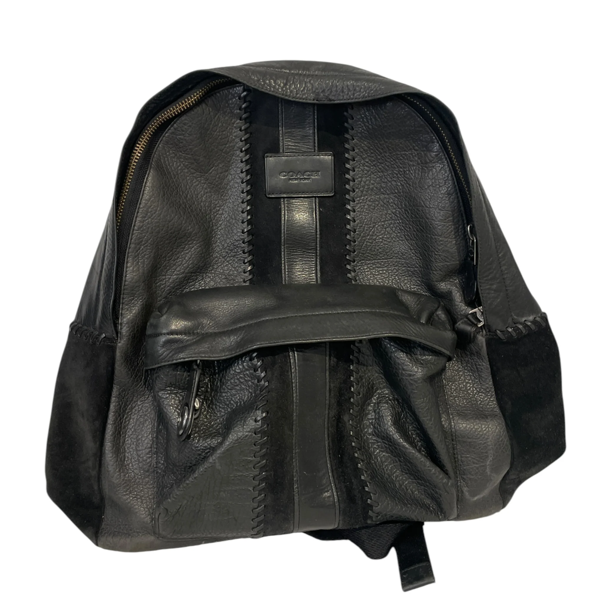 COACH/Backpack/Leather/BLK/Middle Stripe