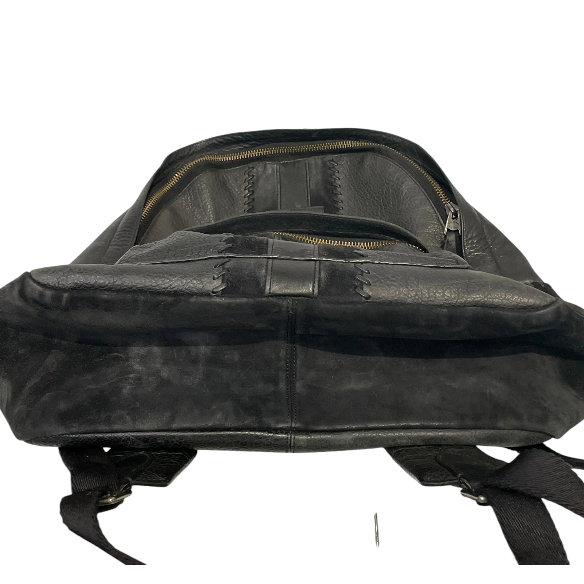 COACH/Backpack/Leather/BLK/Middle Stripe