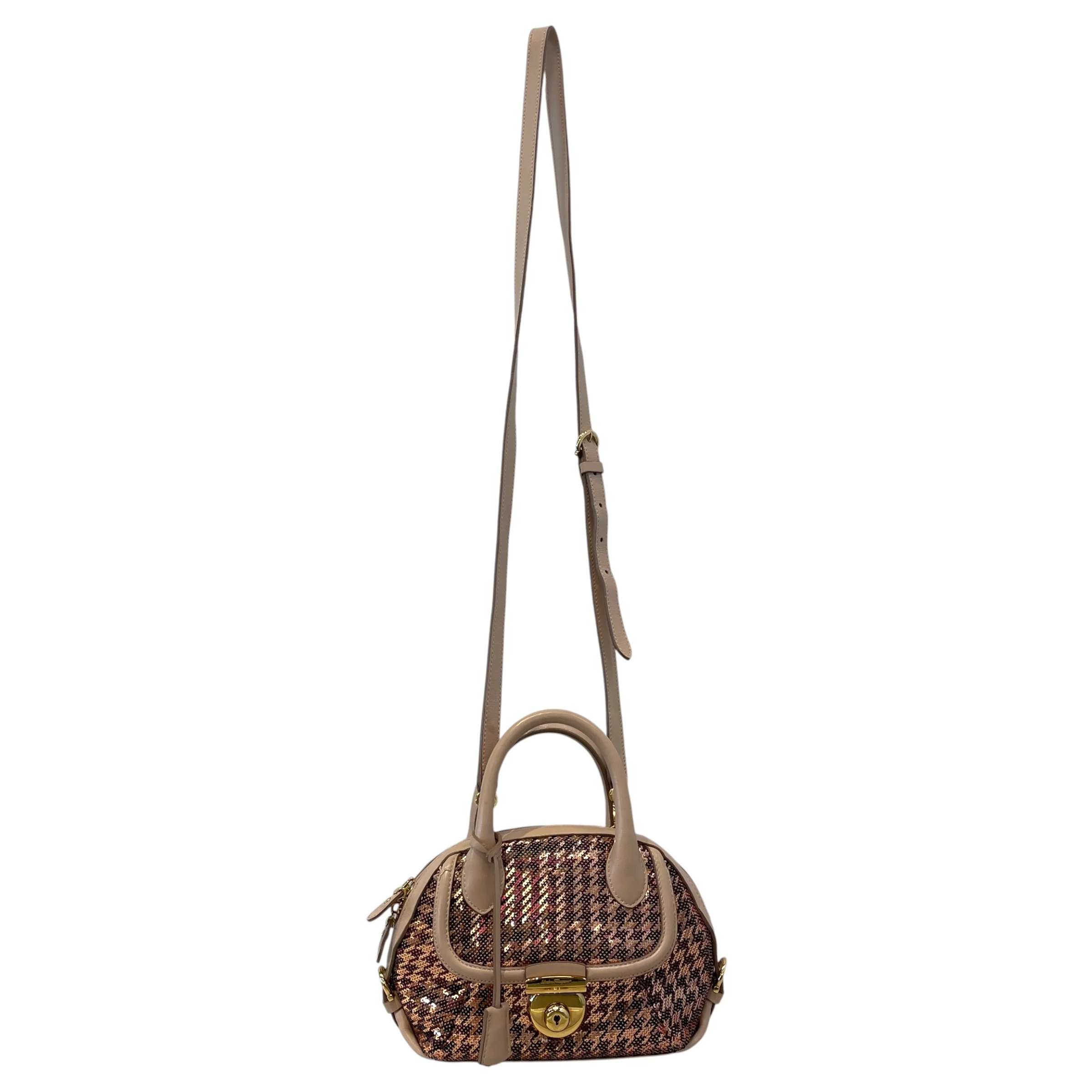 Salvatore Ferragamo/Cross Body Bag/Houndstooth Check/PNK/Fiamma