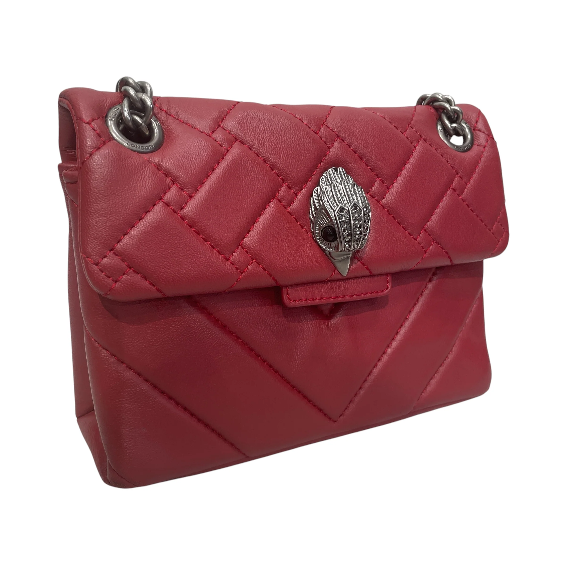 Kurt Geiger/Cross Body Bag/Leather/RED/BIRD CLASP
