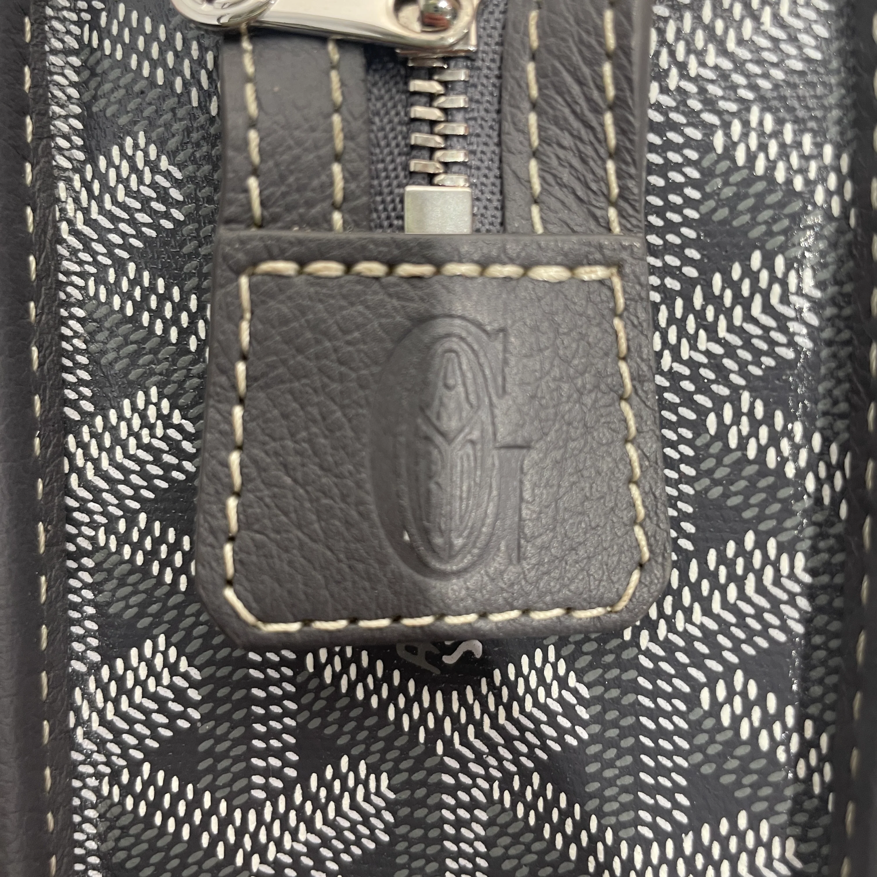 GOYARD/Pouch/All Over Print/Leather/GRY/