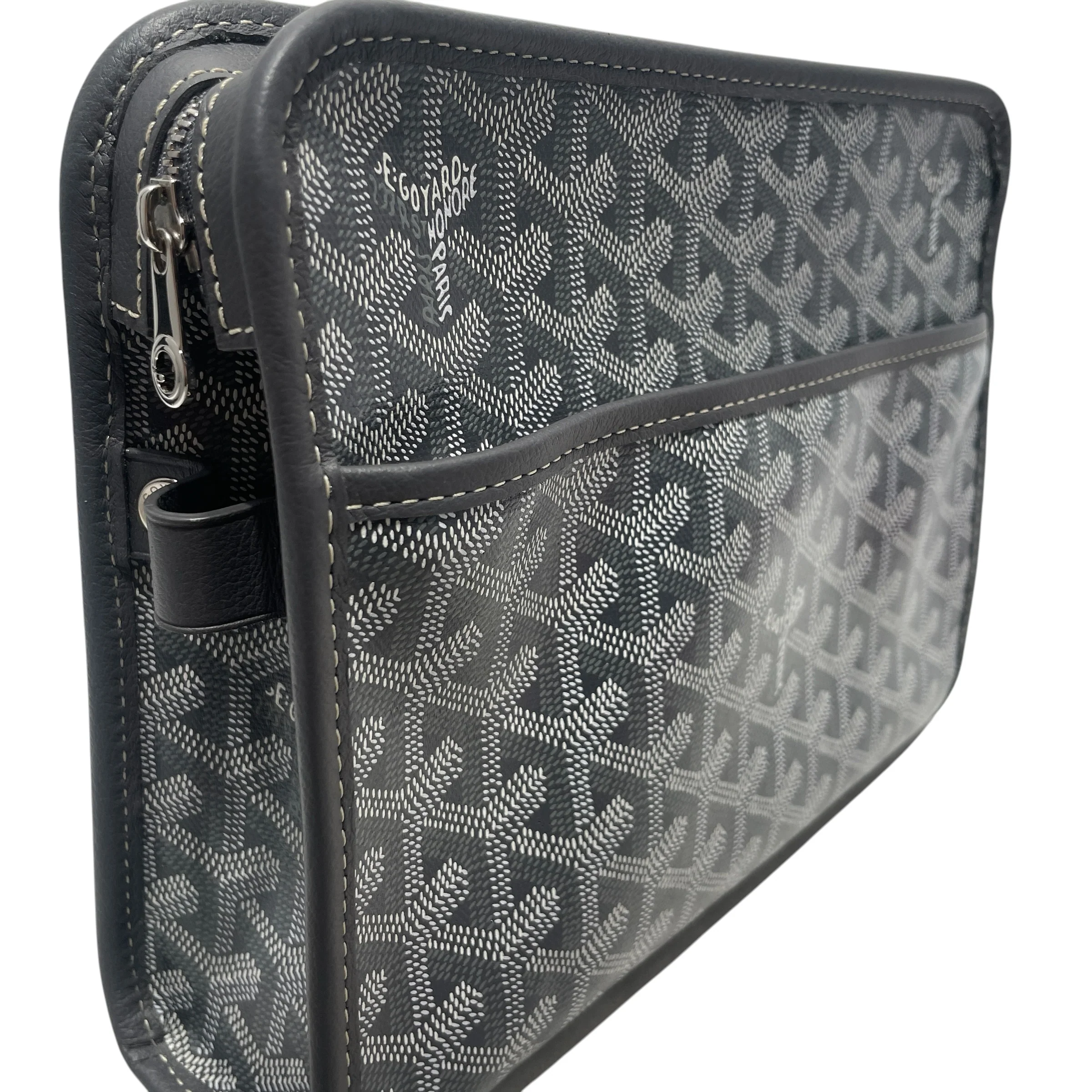 GOYARD/Pouch/All Over Print/Leather/GRY/