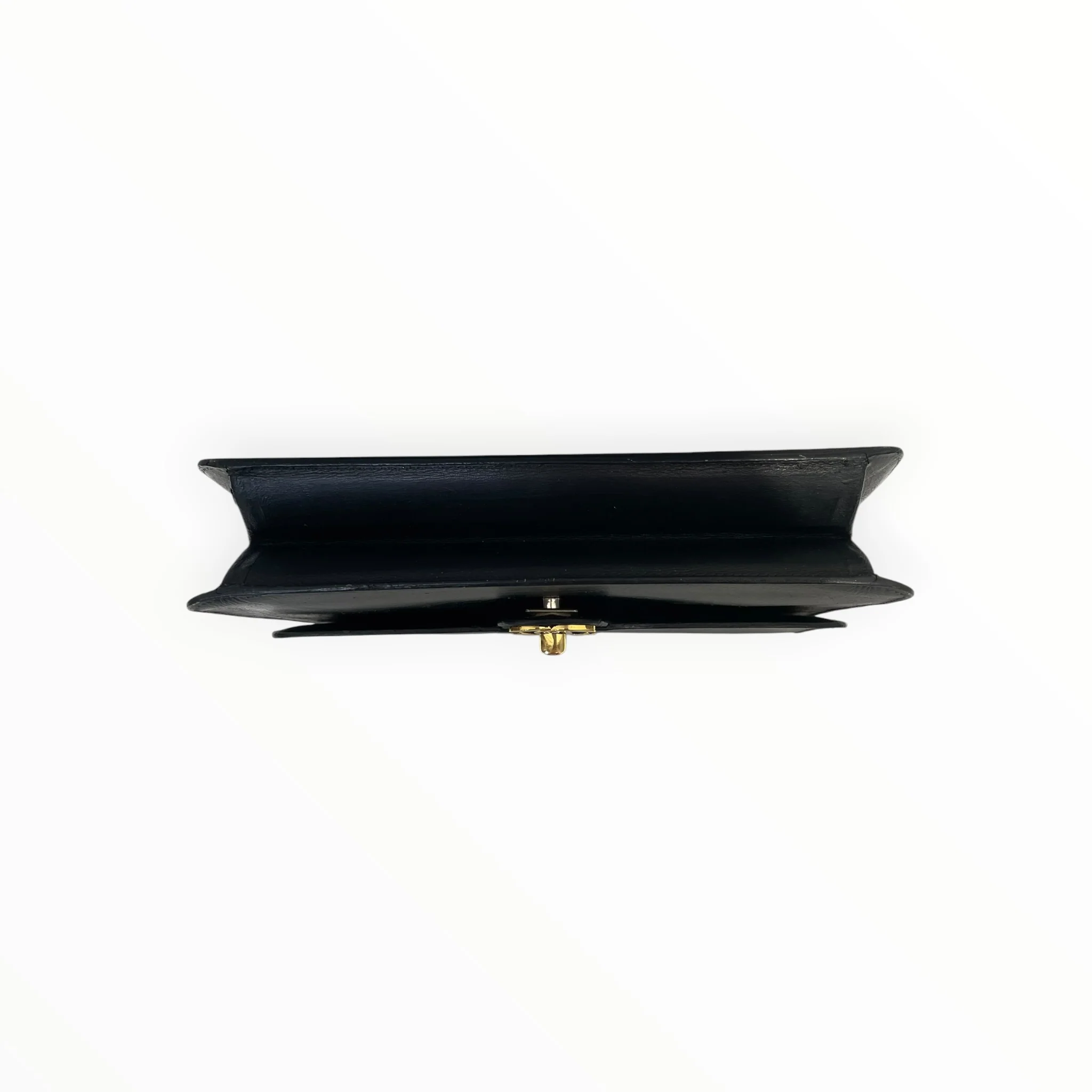 CHANEL/Vintage/Hand Bag/Leather/BLK/Single Flap Gold Hardware