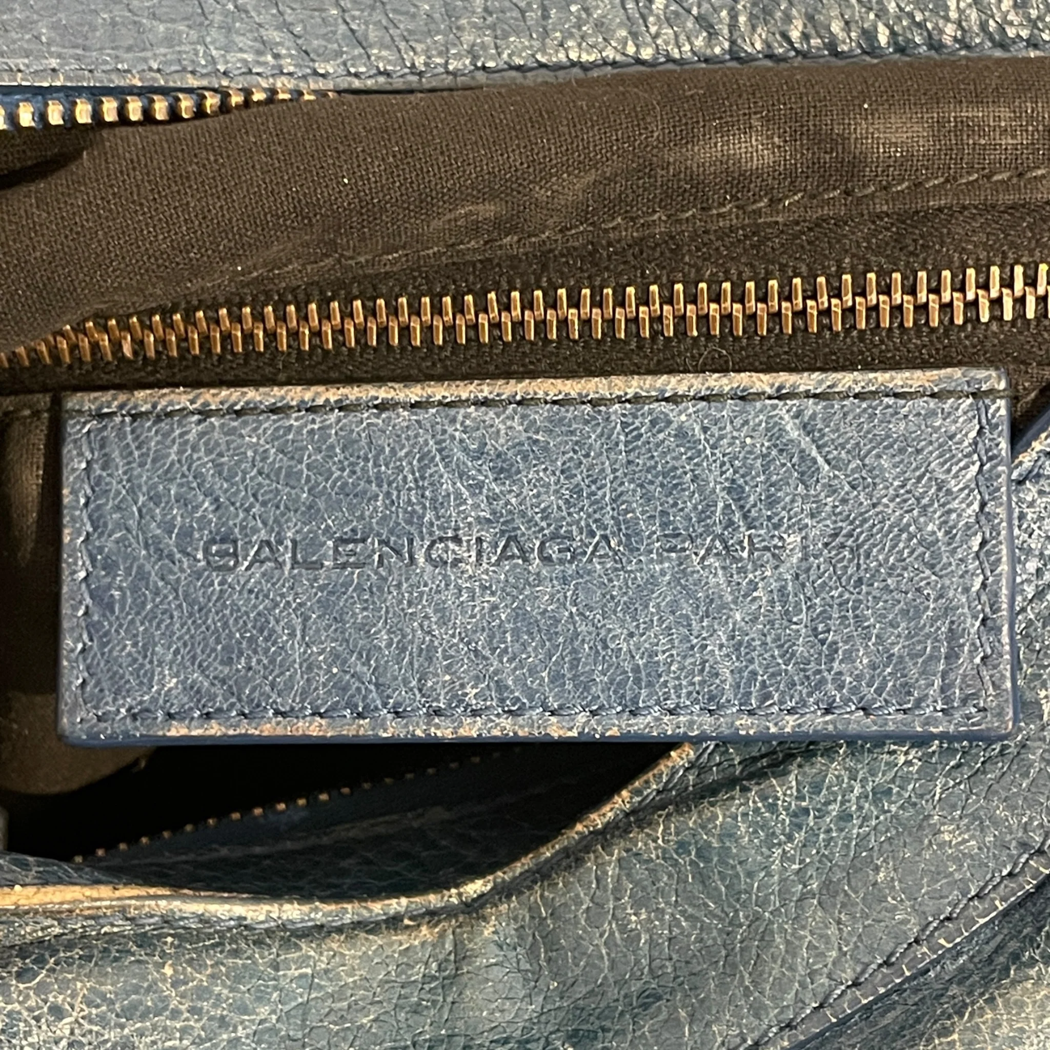 BALENCIAGA/Hand Bag/Leather/BLU/INDIGO, 3RMJBGM
