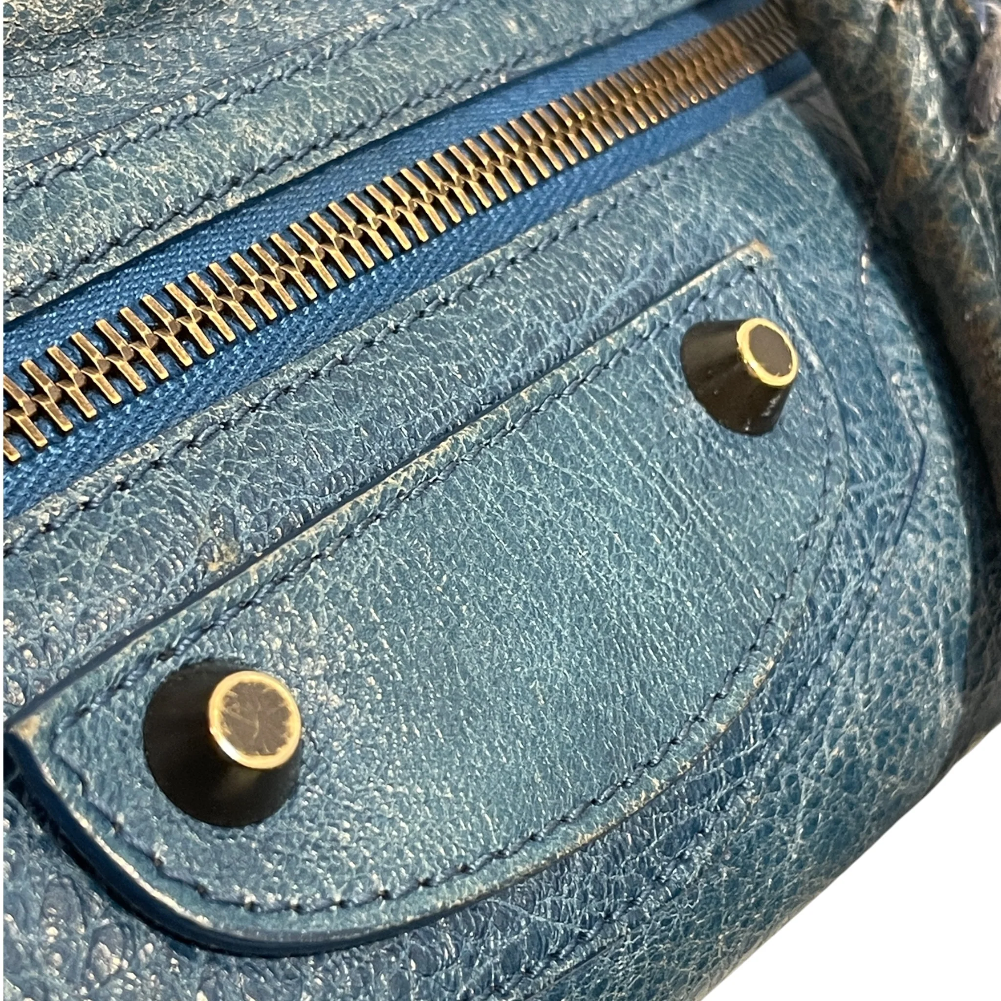 BALENCIAGA/Hand Bag/Leather/BLU/INDIGO, 3RMJBGM