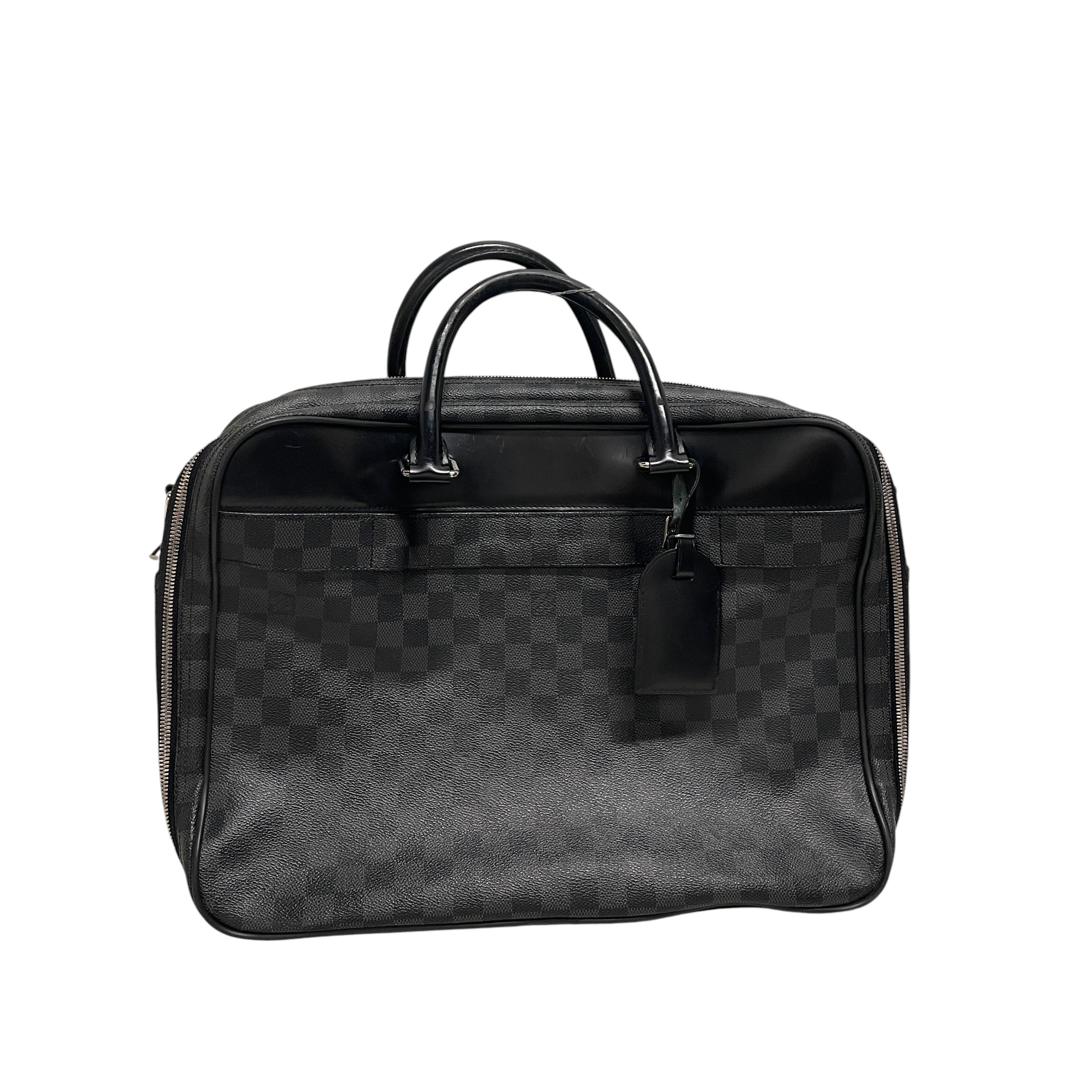 943-louis-vuitton-bag-gingham-check-leather-blk-monogram-2.jpg LOUIS VUITTON/Bag/Gingham Check/Leather/BLK/monogram