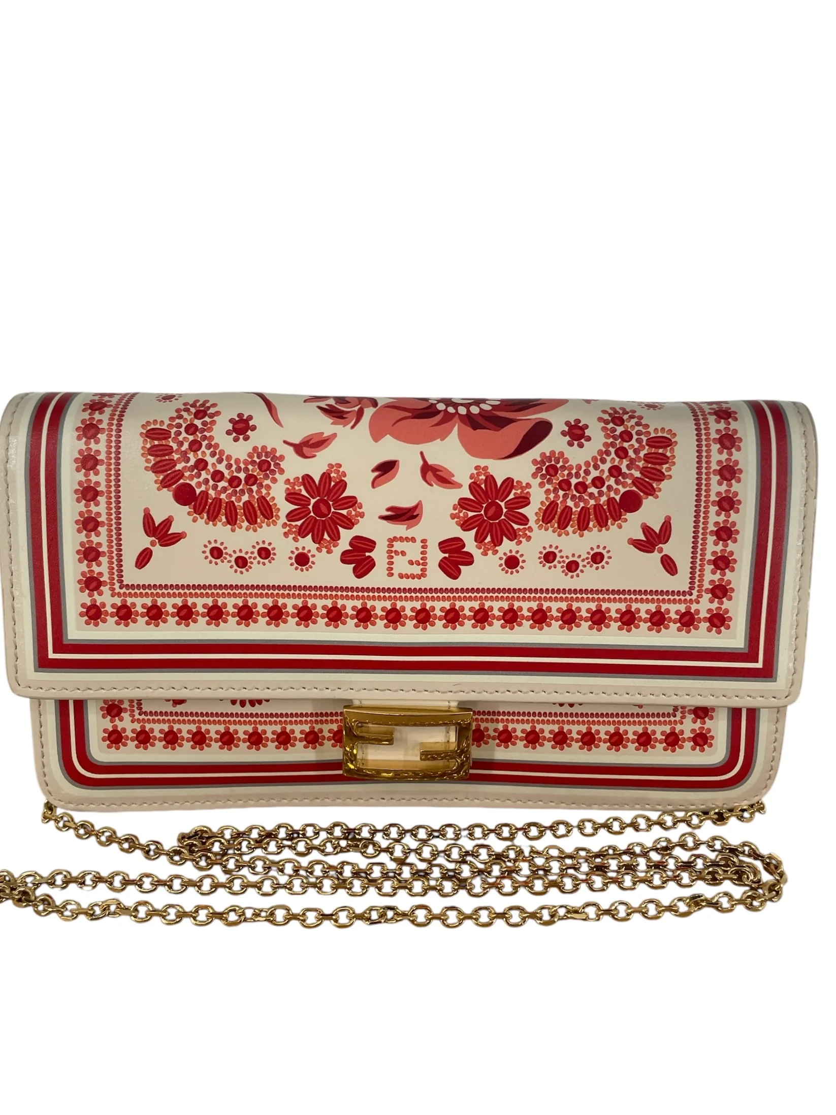 FENDI/Bag/Floral Pattern/Leather/RED/FENDI CORAL BANDANA BAG