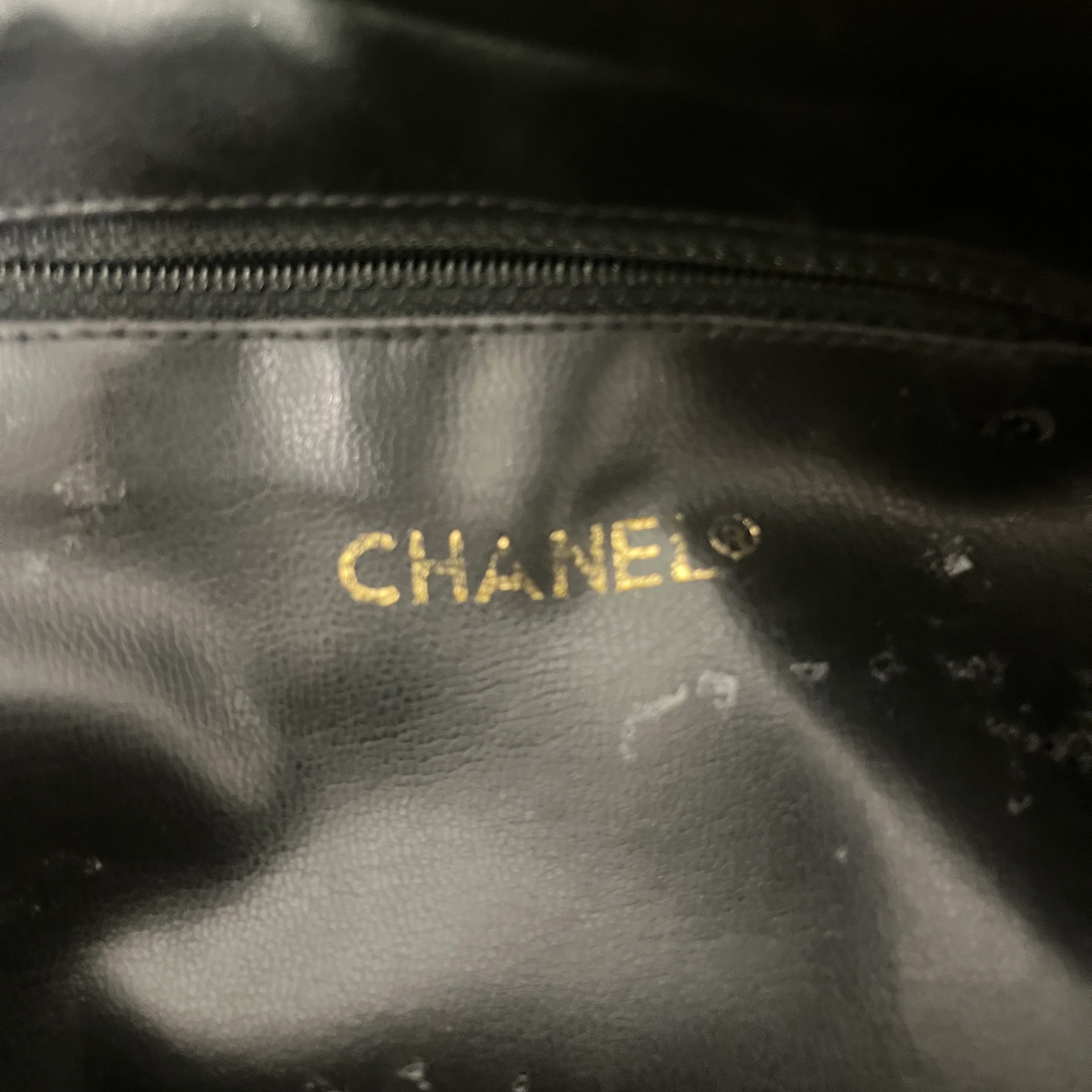 CHANEL/Hand Bag/Leather/BLK/Quilted leather tote