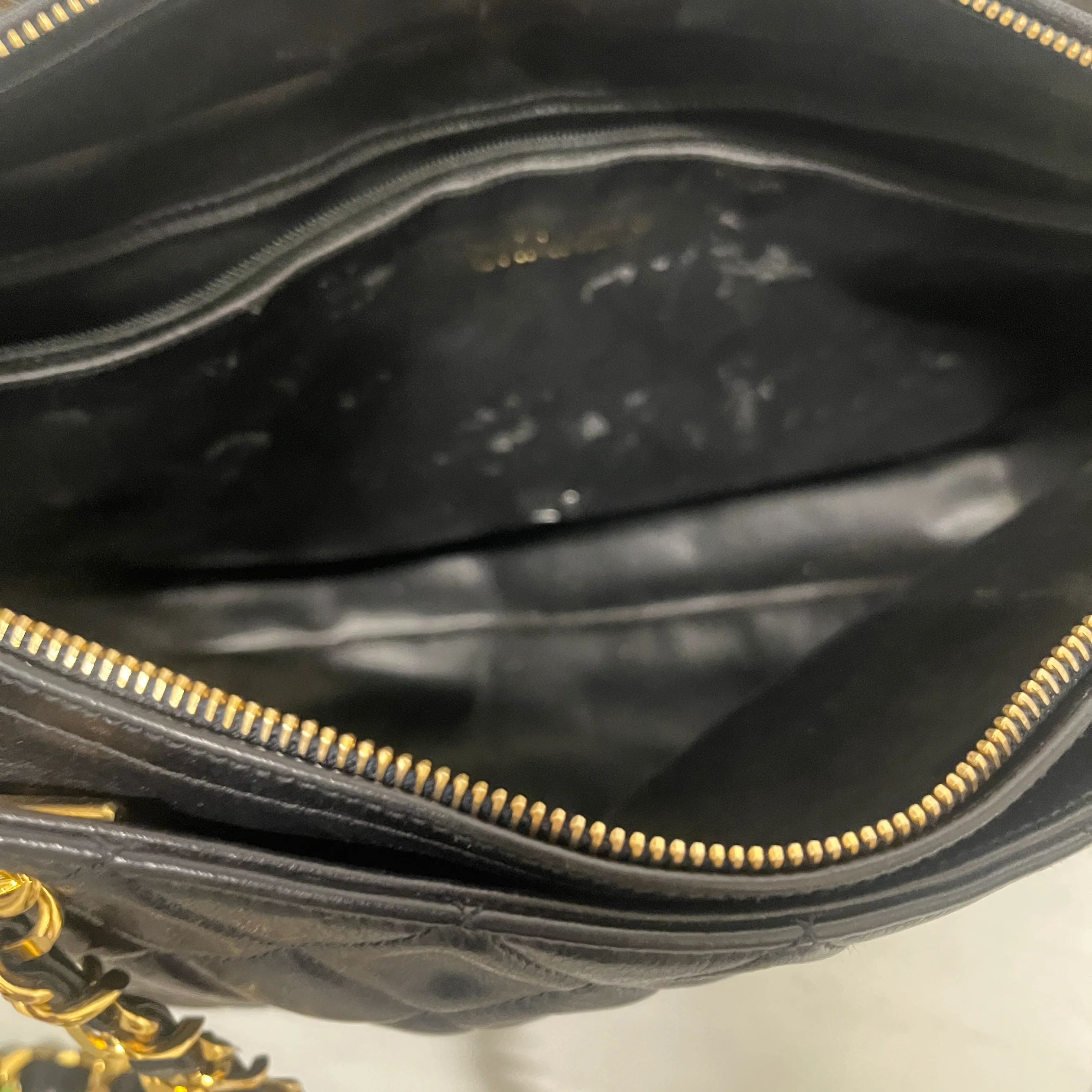 CHANEL/Hand Bag/Leather/BLK/Quilted leather tote