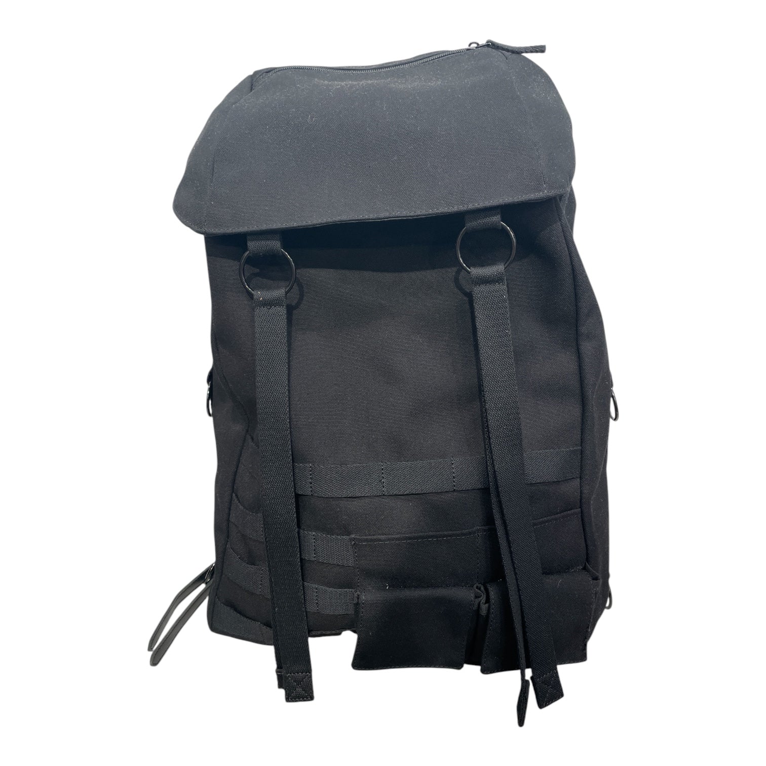 RAF SIMONS/Backpack/Cotton/BLK/LEATHERSTRAP
