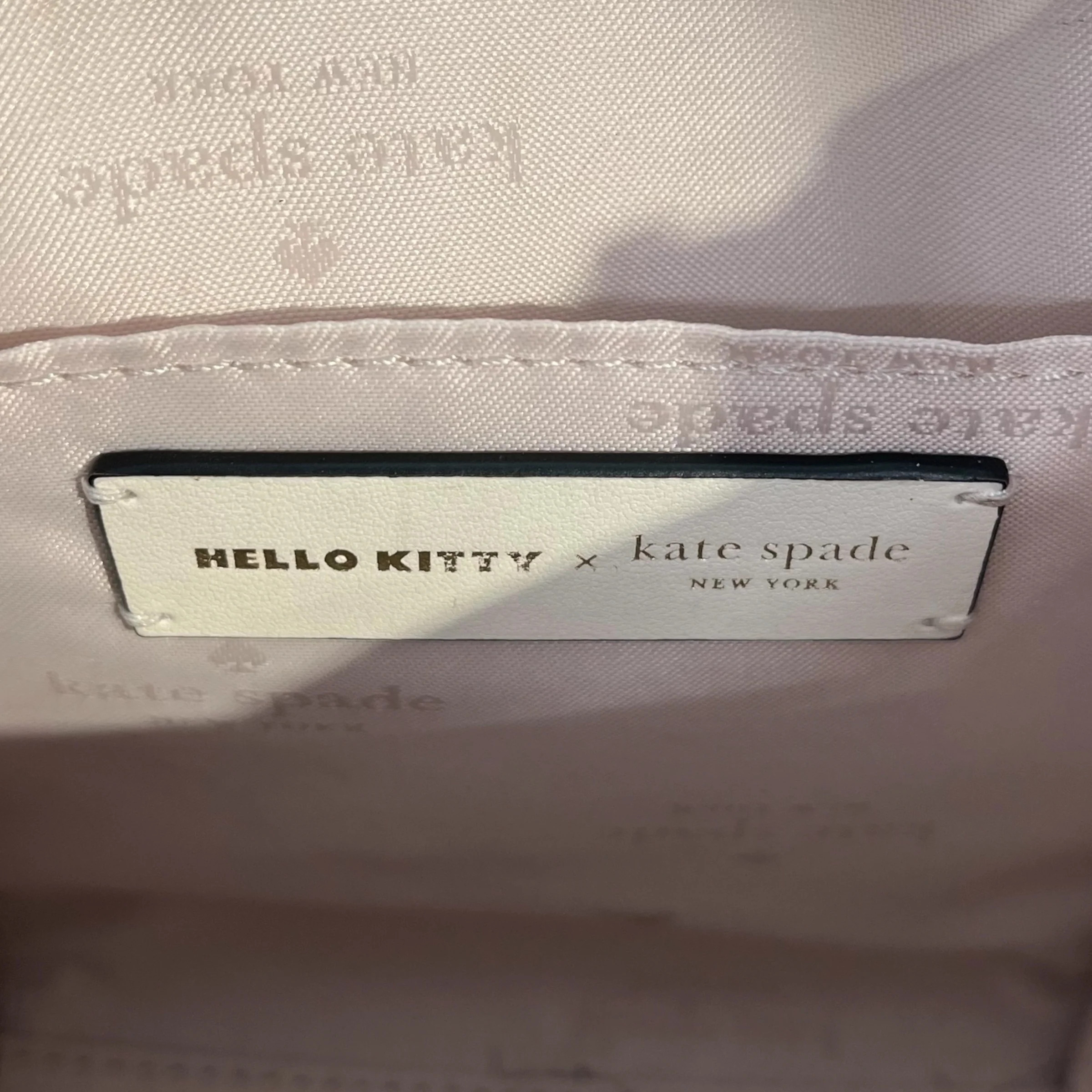 kate spade new york/Hand Bag/Leather/WHT/HELLO KITTY