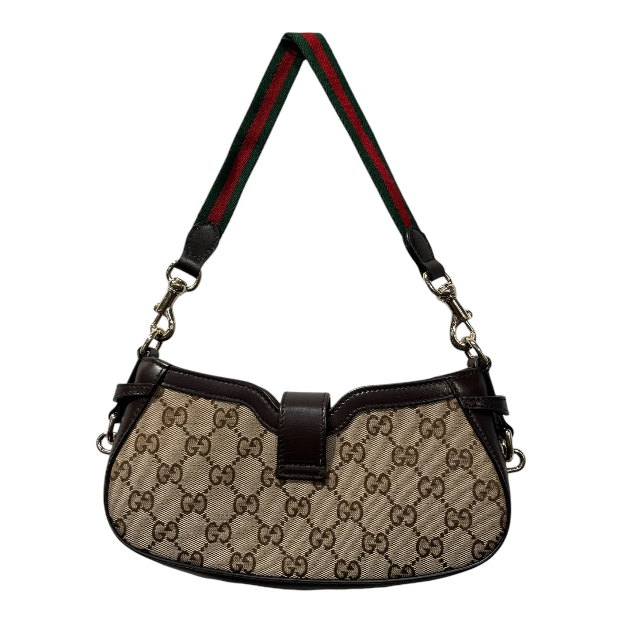 GUCCI/Hand Bag/Monogram/Cotton/BRW/BROWN LEEATHER LINED