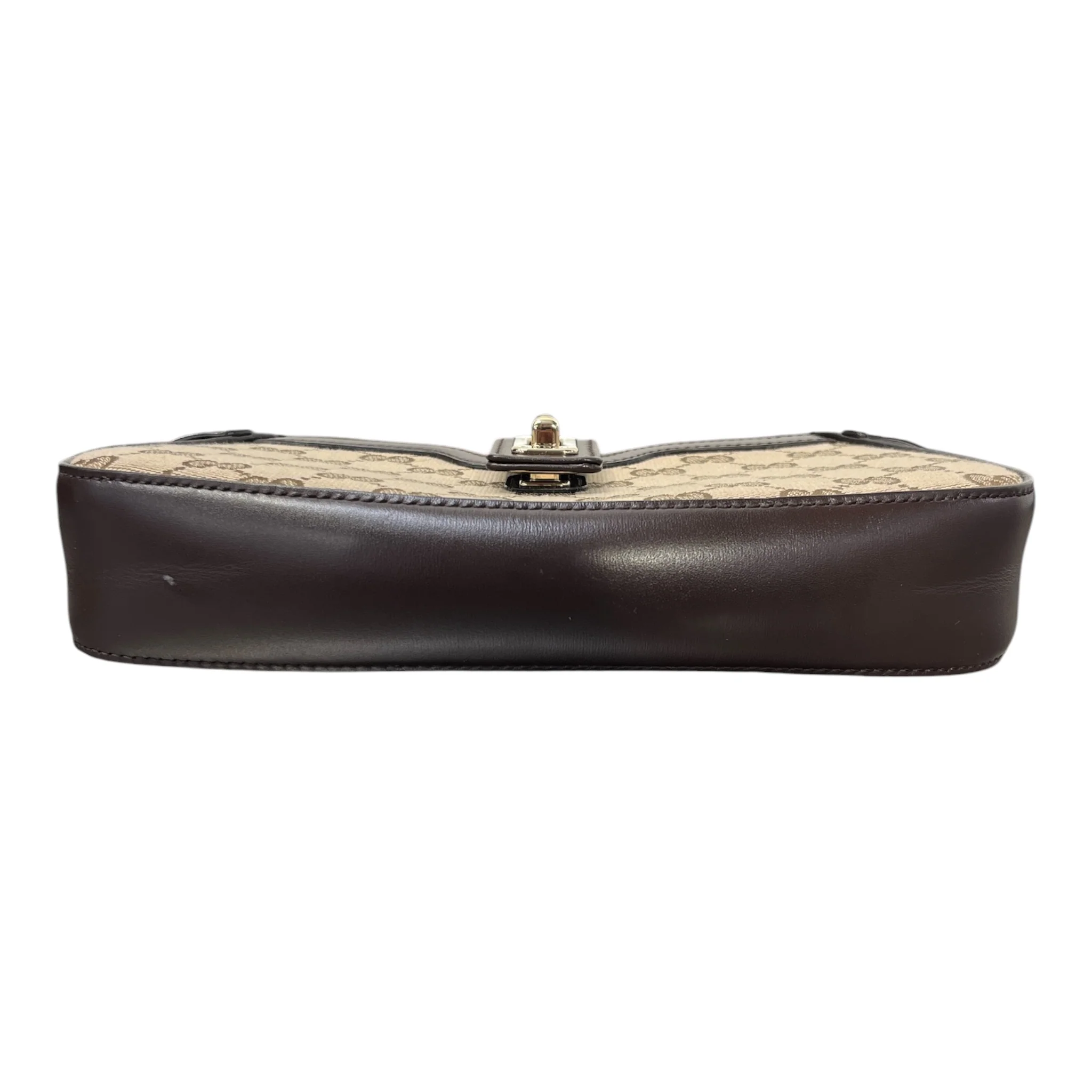 GUCCI/Hand Bag/Monogram/Cotton/BRW/BROWN LEEATHER LINED