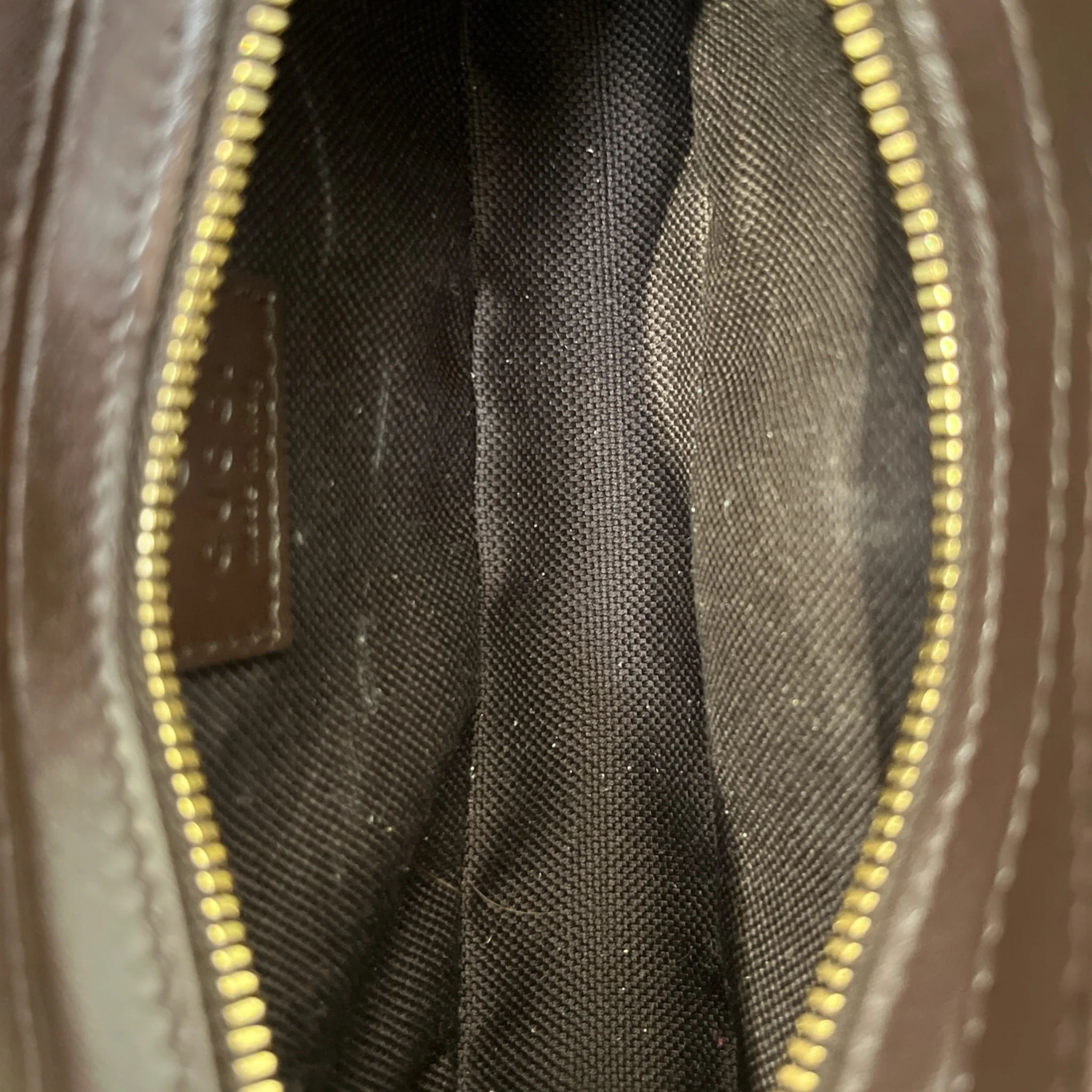 GUCCI/Hand Bag/Monogram/Cotton/BRW/BROWN LEEATHER LINED