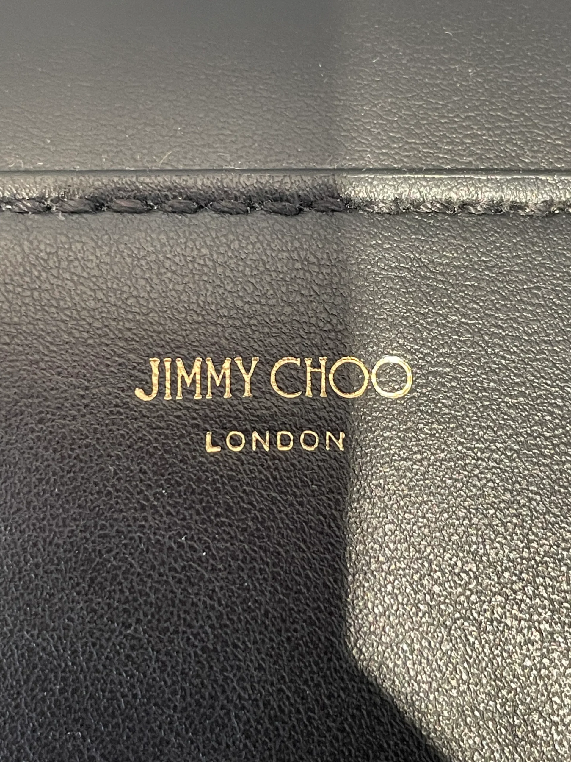 JIMMY CHOO/Tote Bag/Leather/BLK/Diamond Hobo