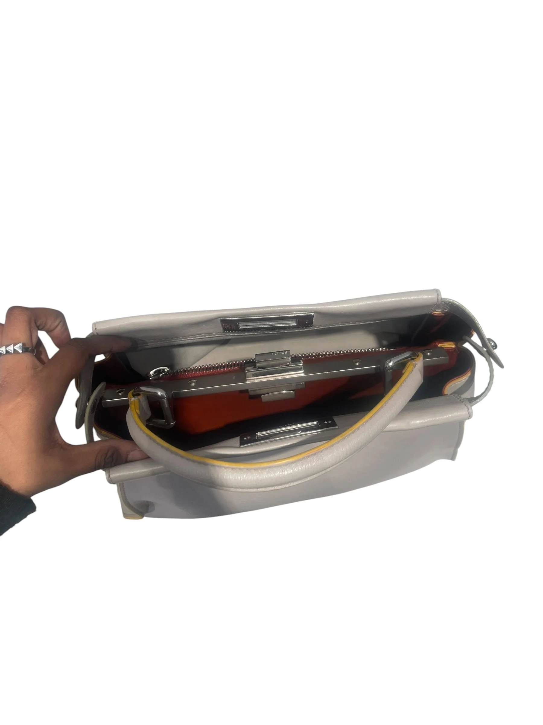 FENDI/Bag/Leather/GRY/Peekaboo Bag