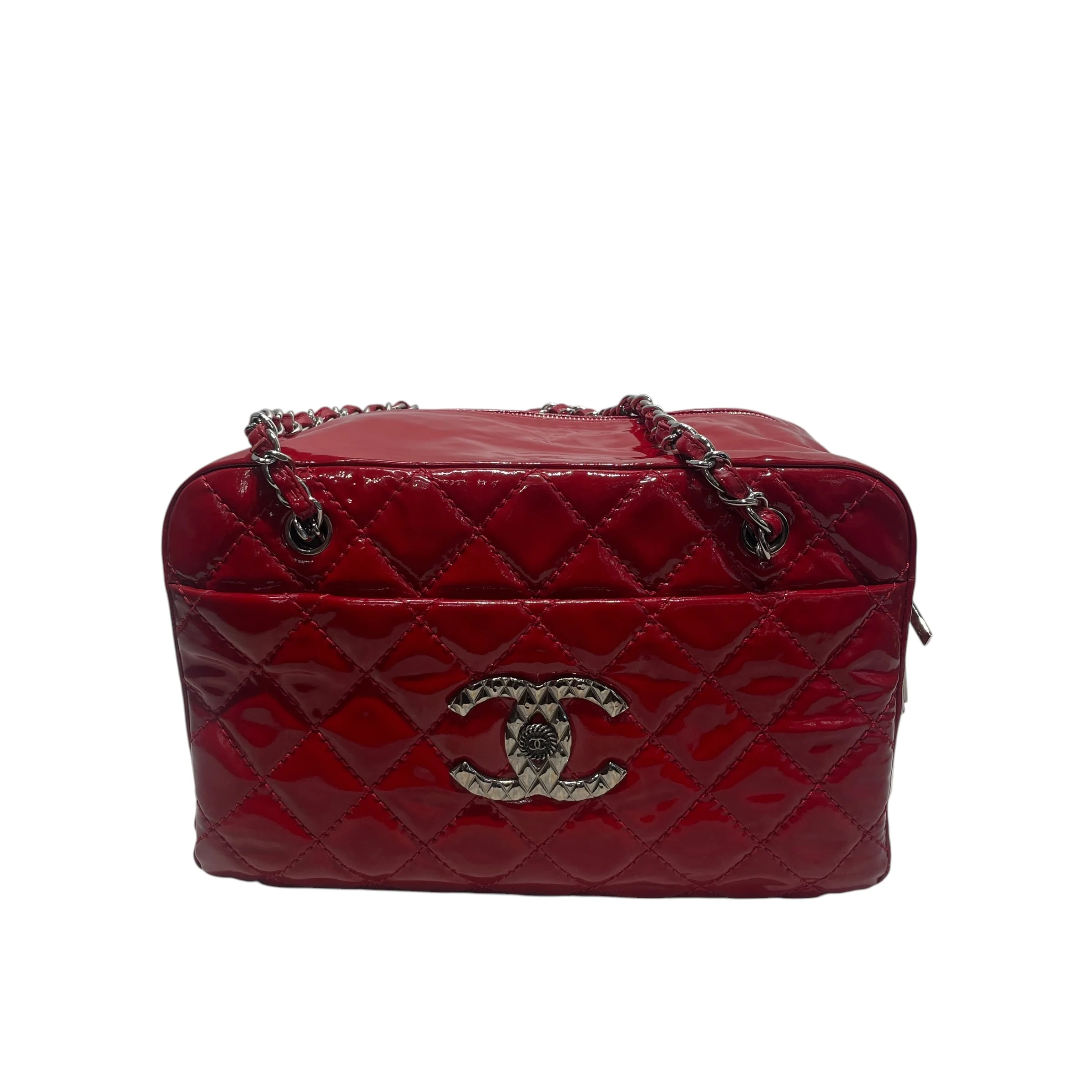 CHANEL/Bag/Leather/RED/Quilted CC Bowler